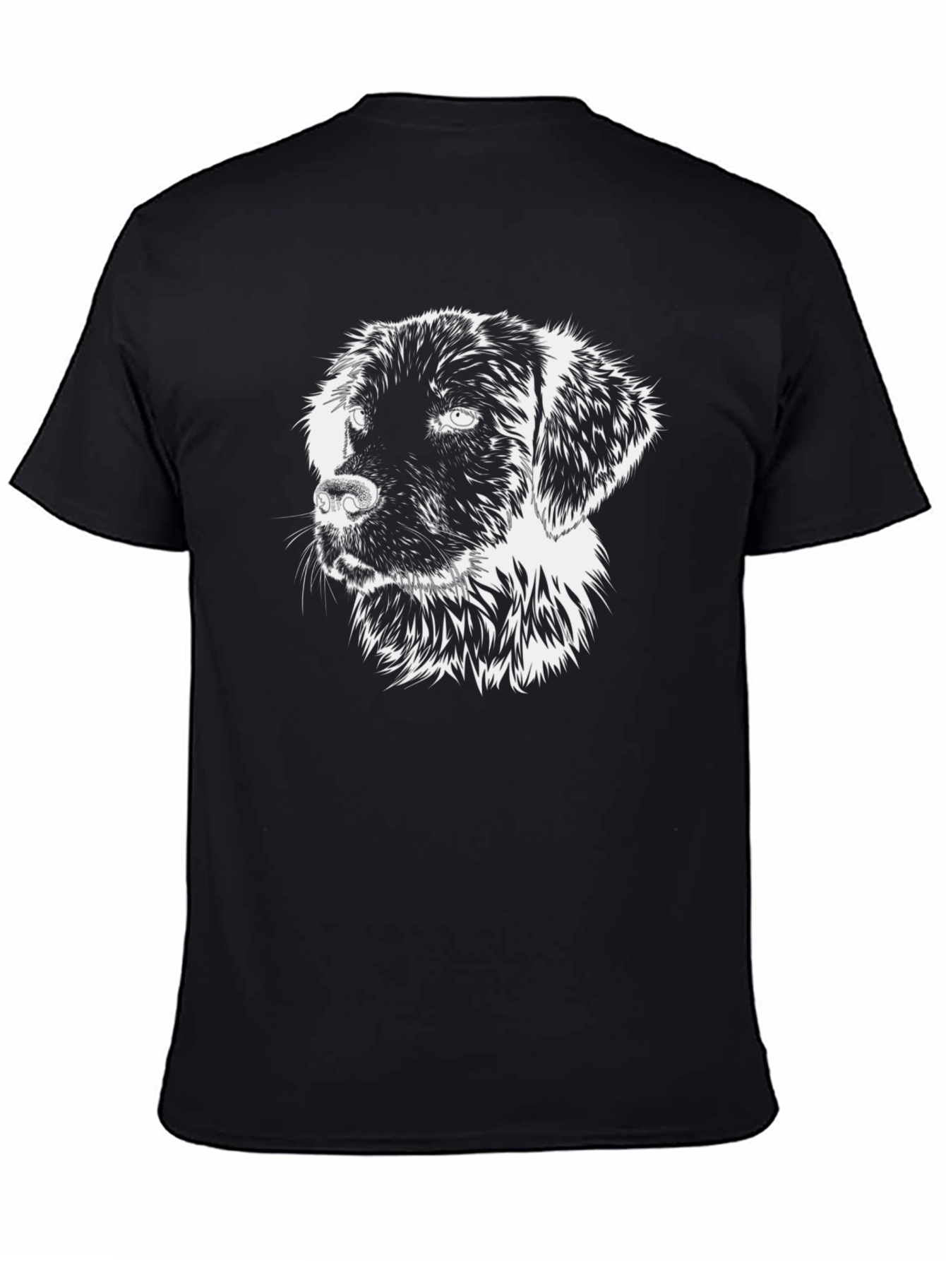 Dog Graphic Print Black T-Shirt