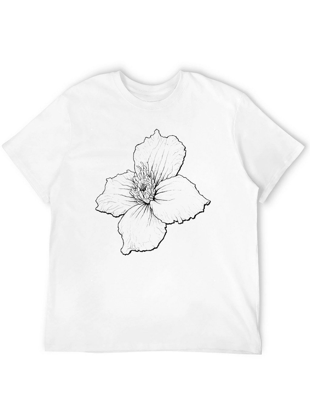 Black Floral Outline Graphic Tee