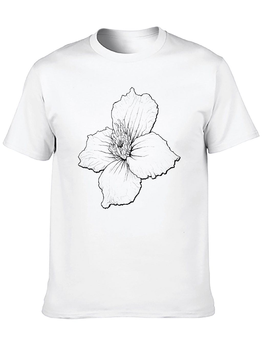 Black Floral Outline Graphic Tee