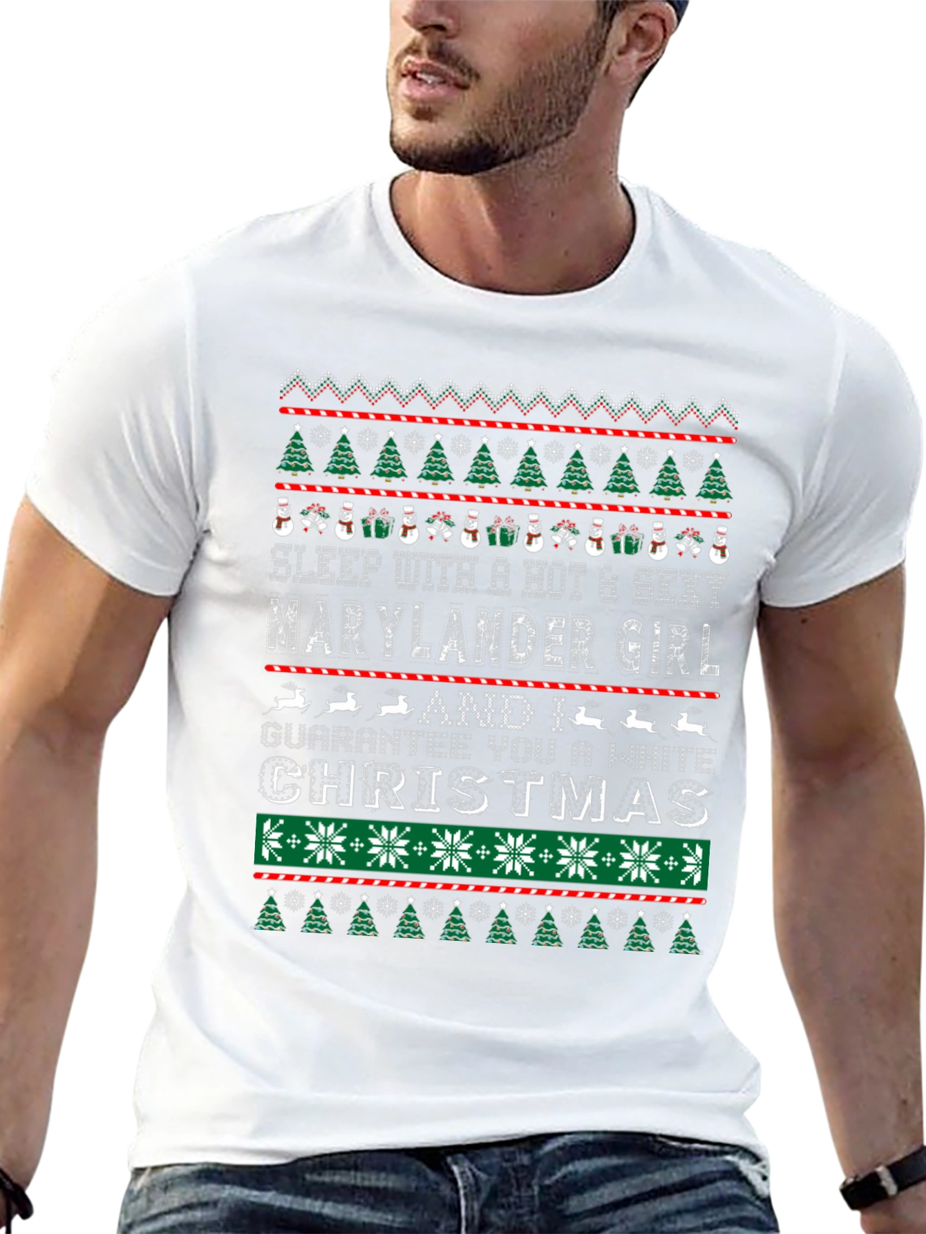 Humorous Marylander Christmas Graphic Tee