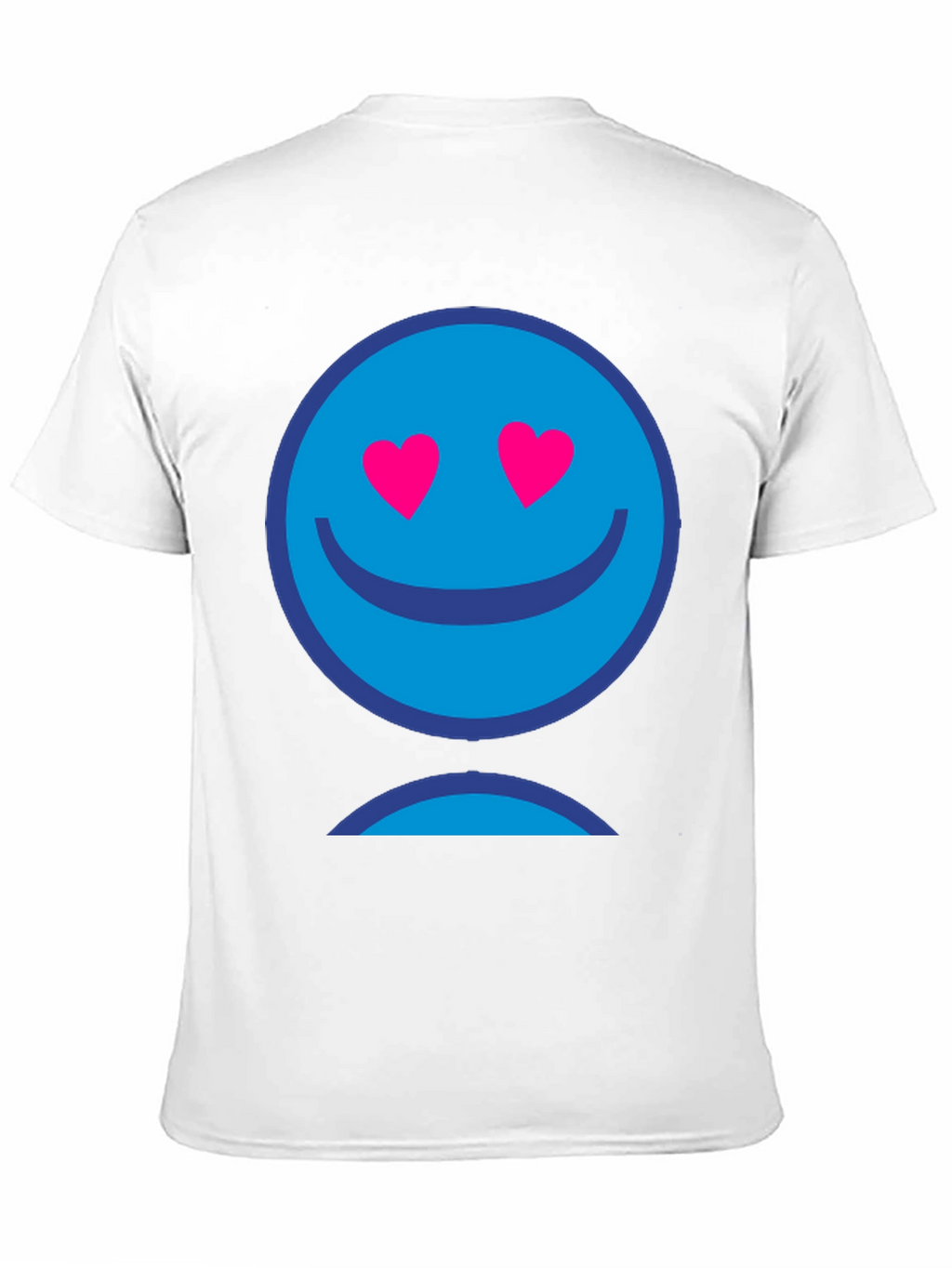 Blue Smiley Face Heart Eyes Graphic T-Shirt