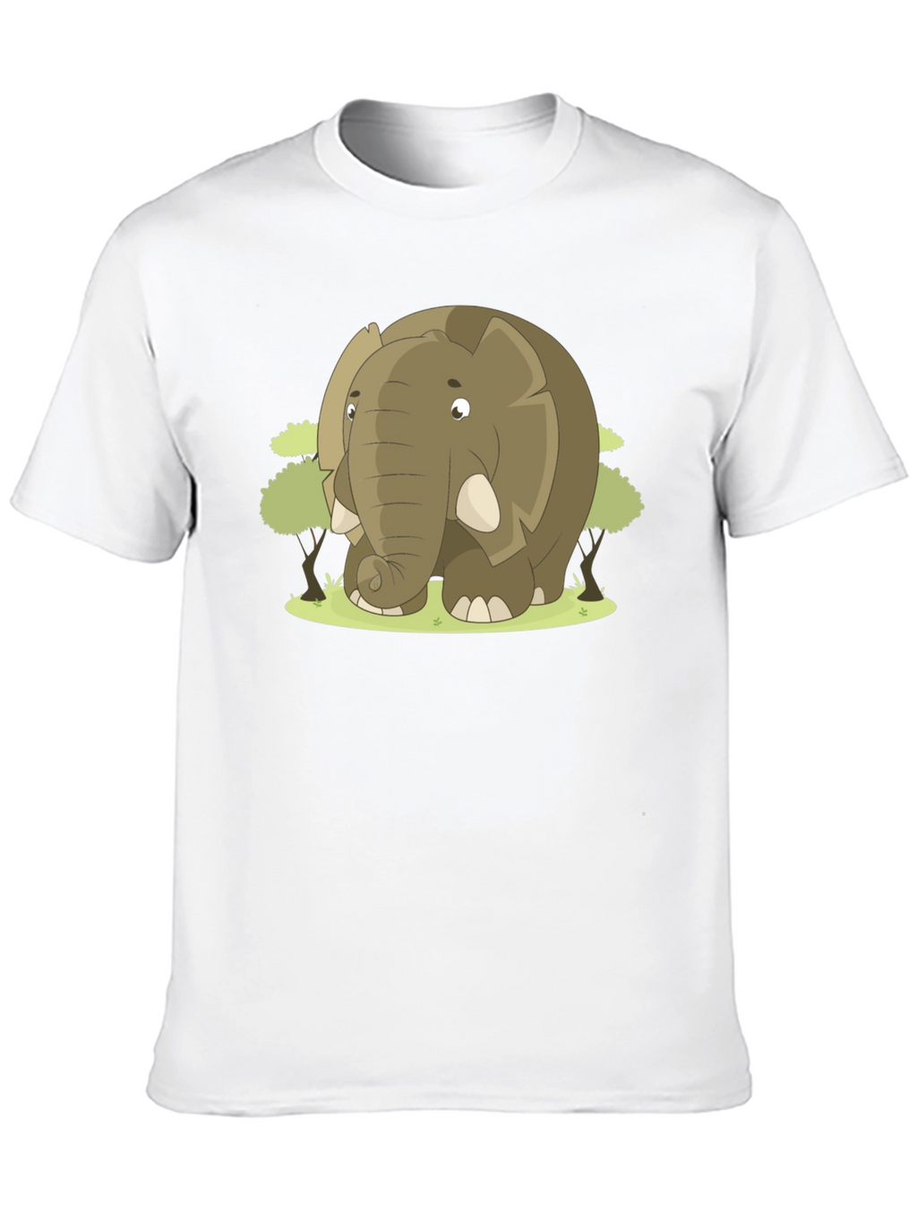 Cartoon Elephant Graphic T-Shirt - Black