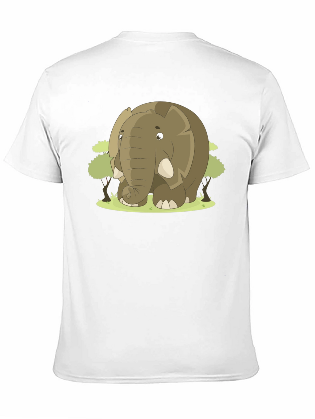 Cartoon Elephant Graphic T-Shirt - Black