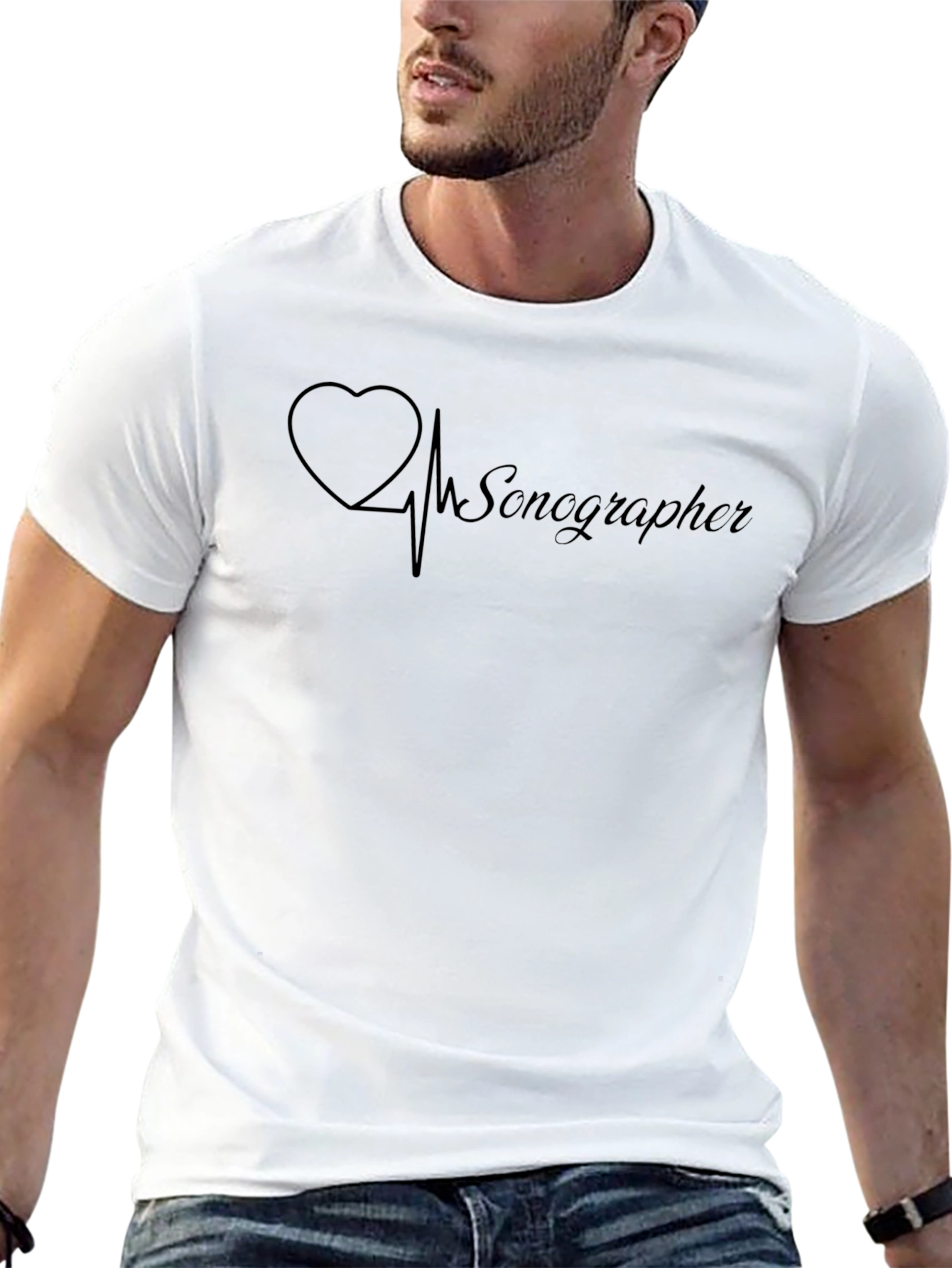 Sonographer Heartbeat T-Shirt - Medical Professional Gift