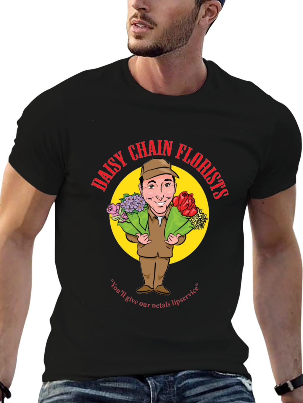 Daisy Chain Florists Black Graphic T-Shirt
