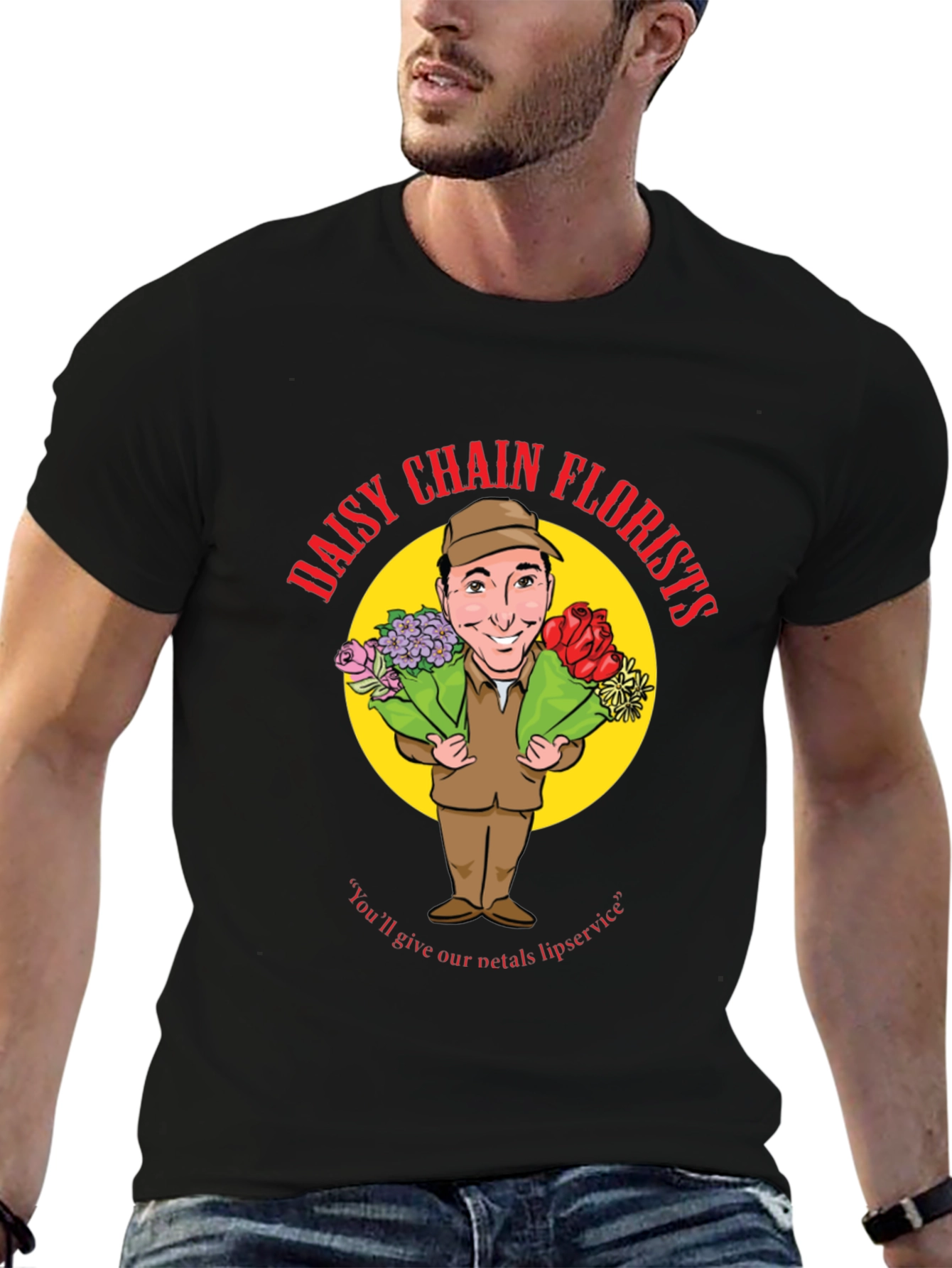 Daisy Chain Florists Black Graphic T-Shirt