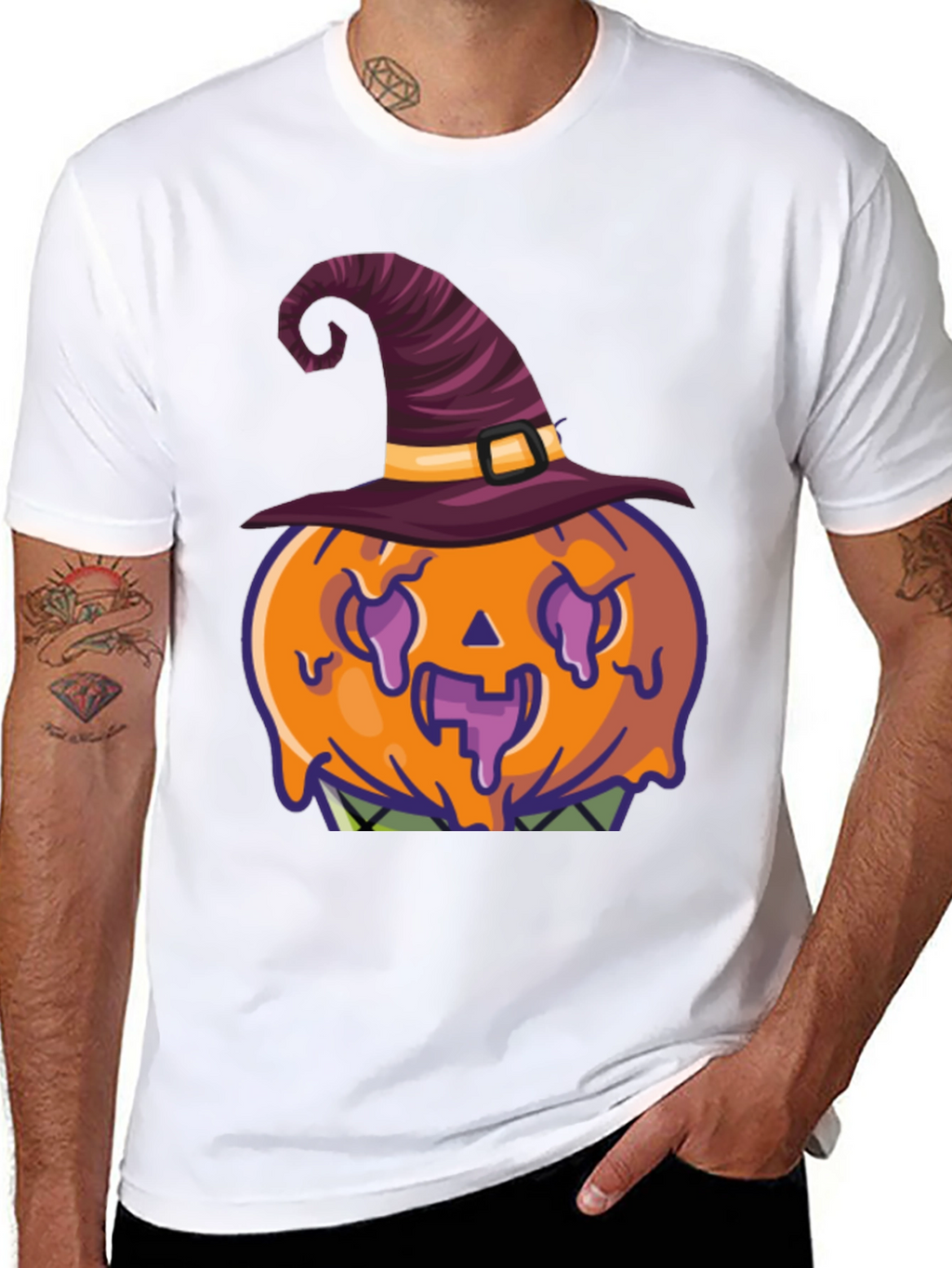 Pumpkin Witch Hat Graphic Tee