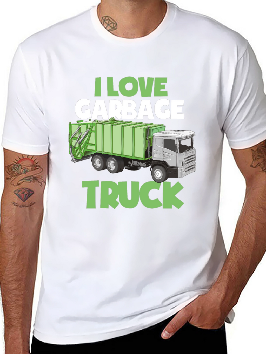 I Love Garbage Truck Graphic T-Shirt