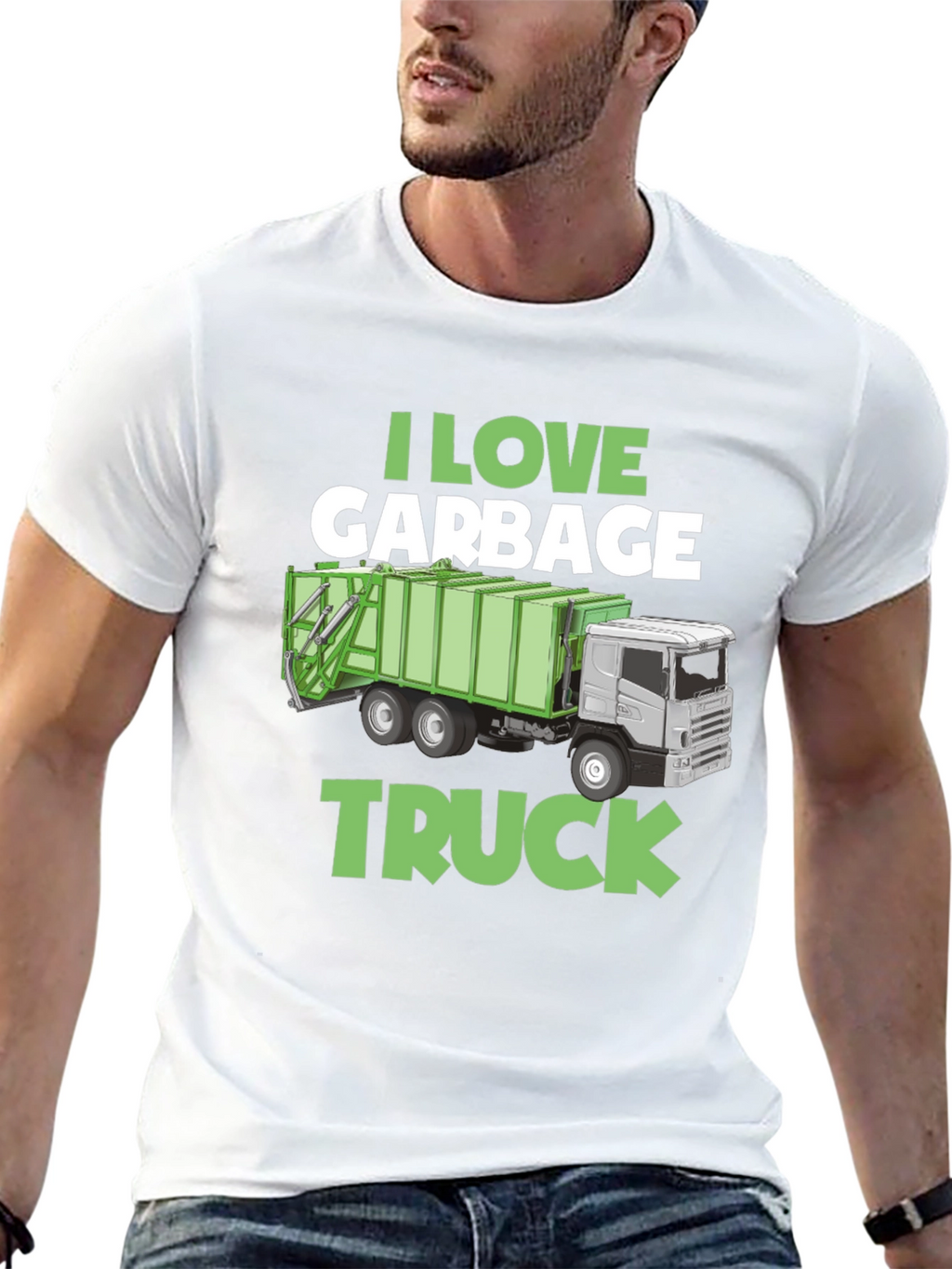 I Love Garbage Truck Graphic T-Shirt