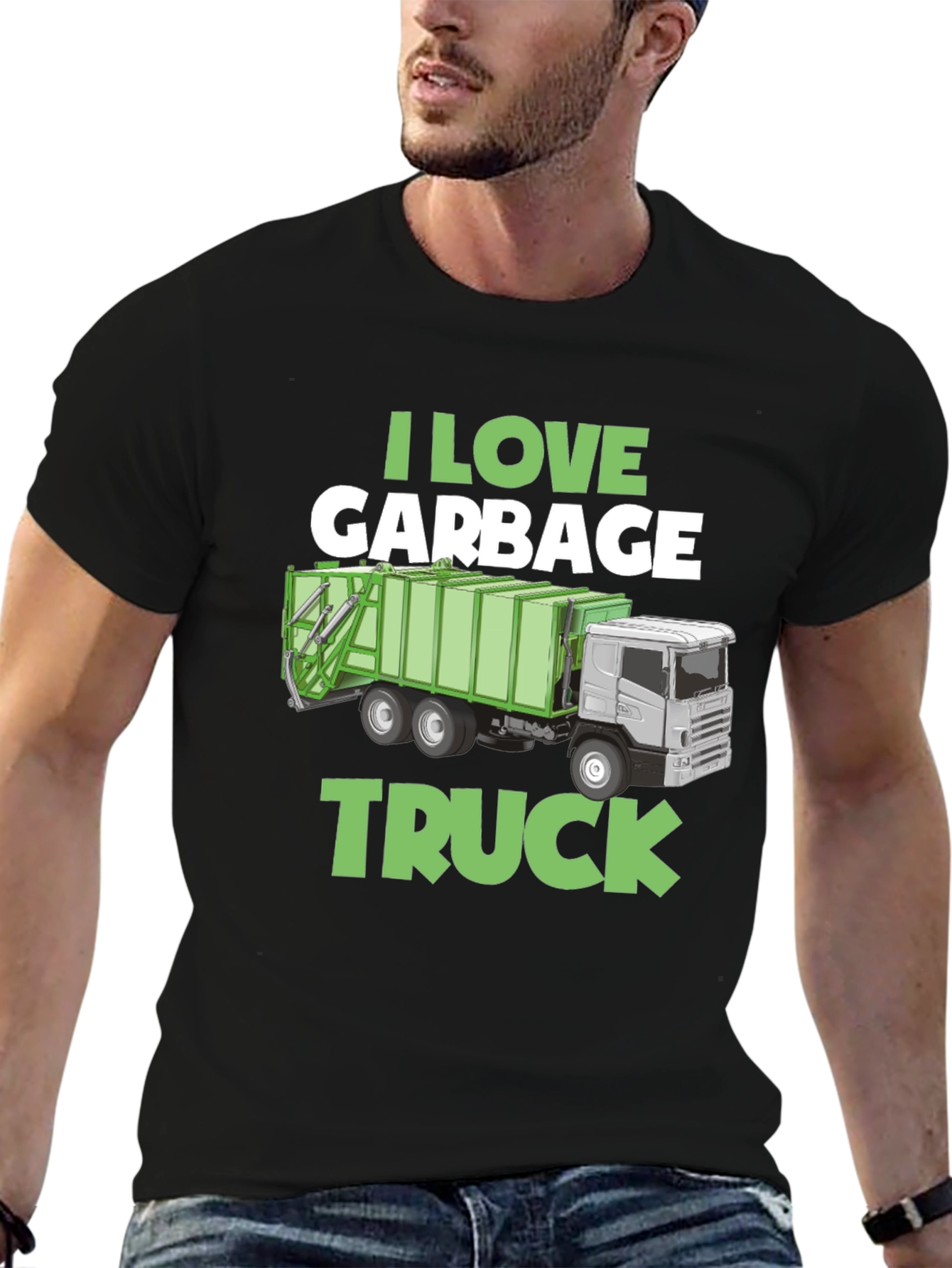 I Love Garbage Truck Graphic T-Shirt