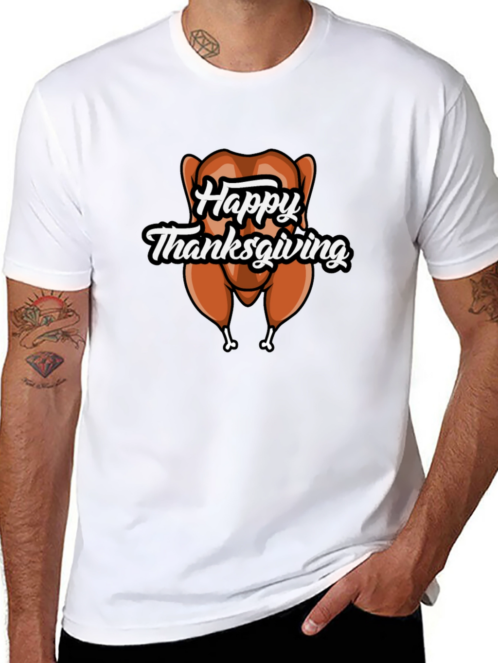 Happy Thanksgiving Turkey Graphic T-Shirt