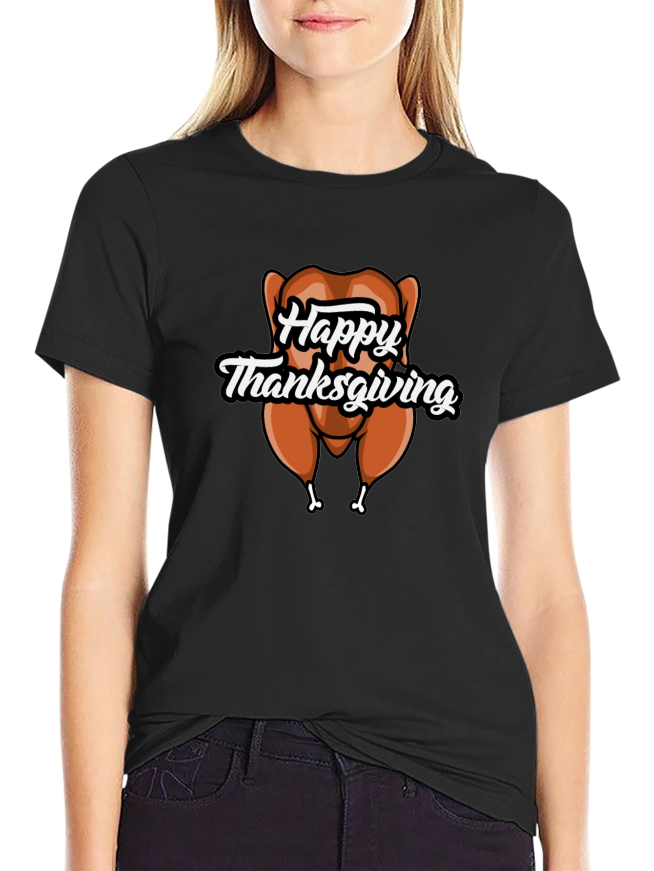 Happy Thanksgiving Turkey Graphic T-Shirt