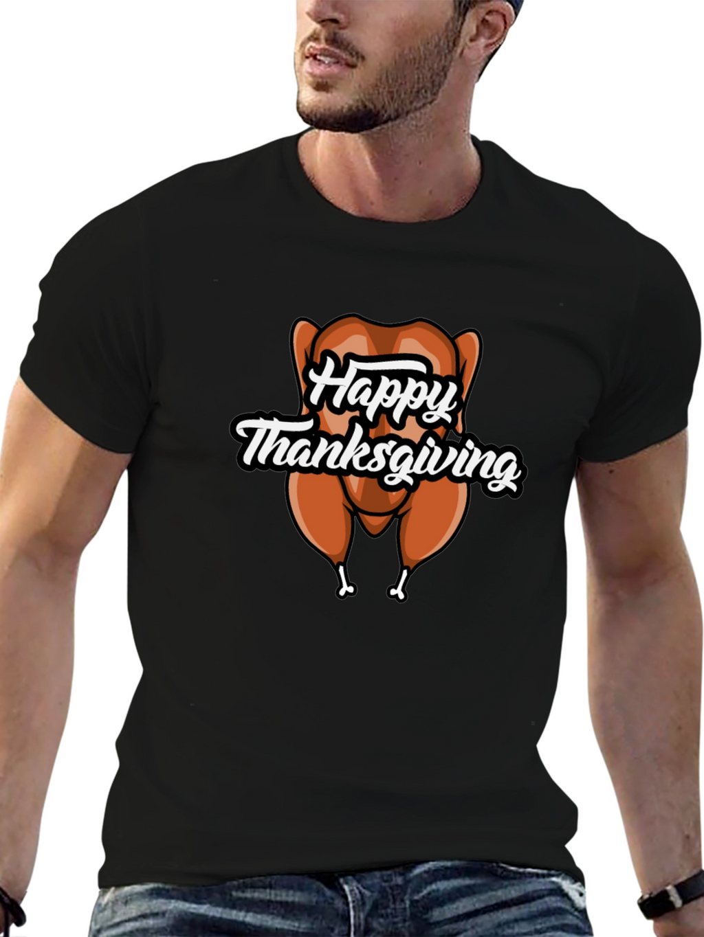 Happy Thanksgiving Turkey Graphic T-Shirt