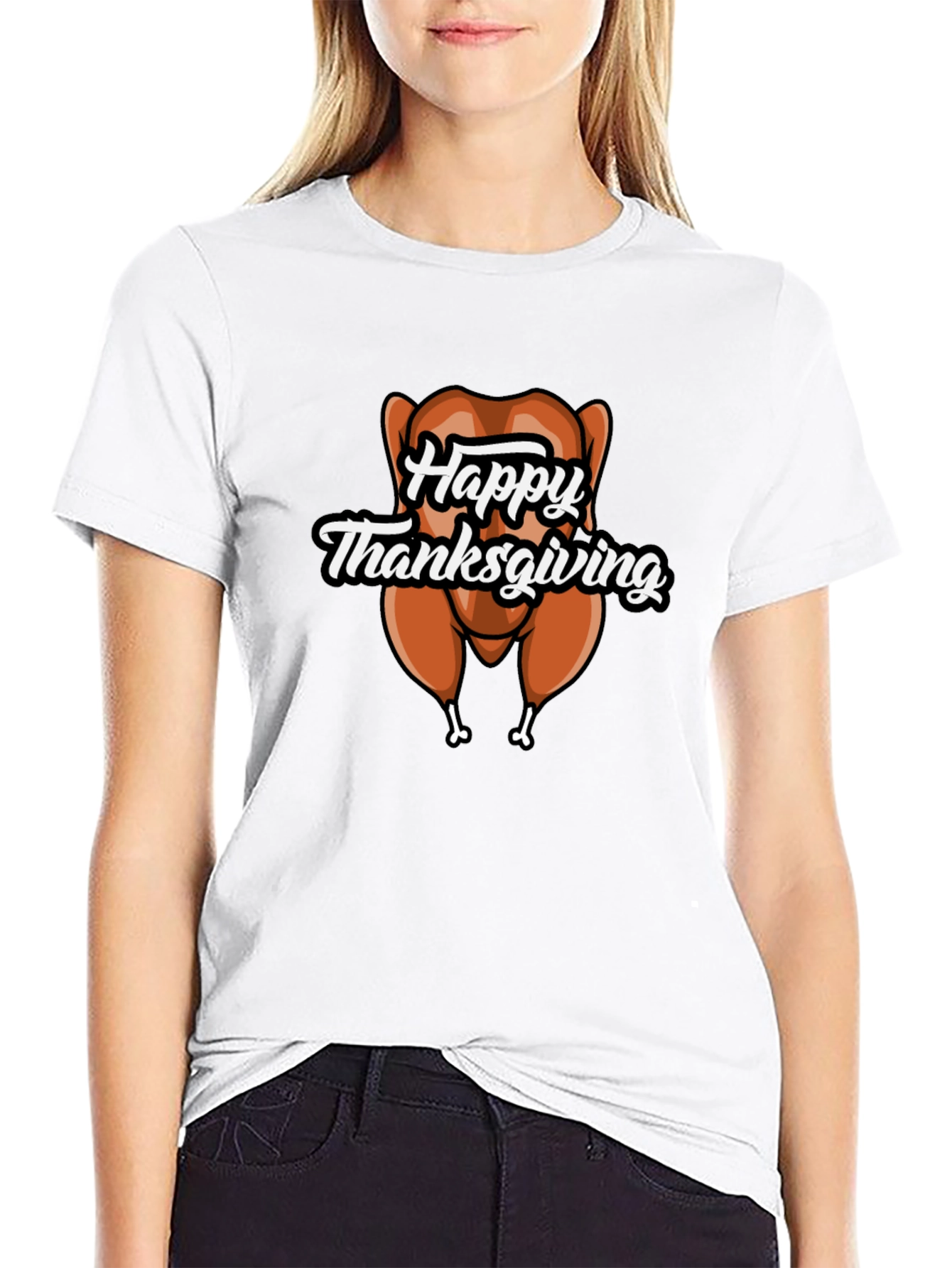 Happy Thanksgiving Turkey Graphic T-Shirt