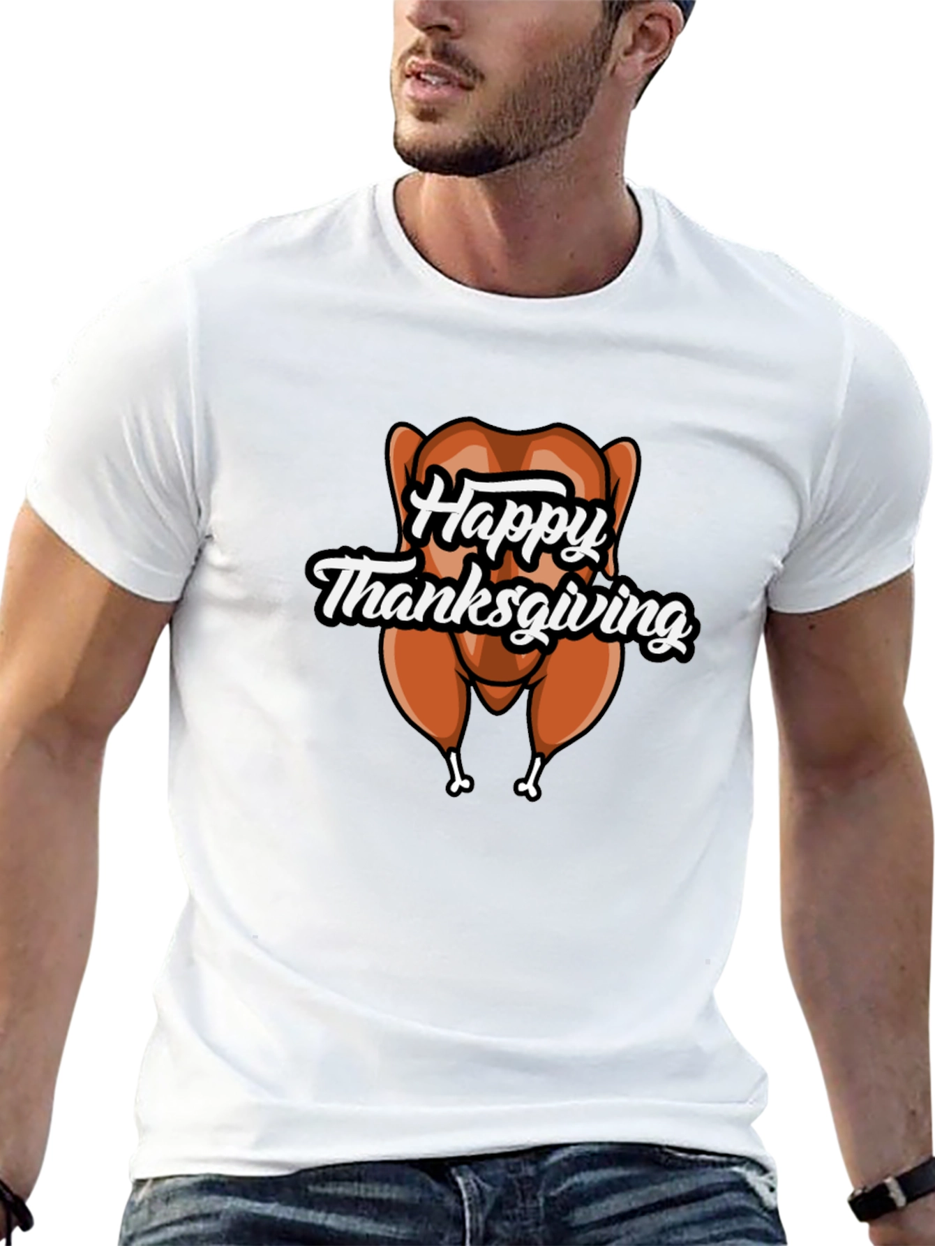 Happy Thanksgiving Turkey Graphic T-Shirt