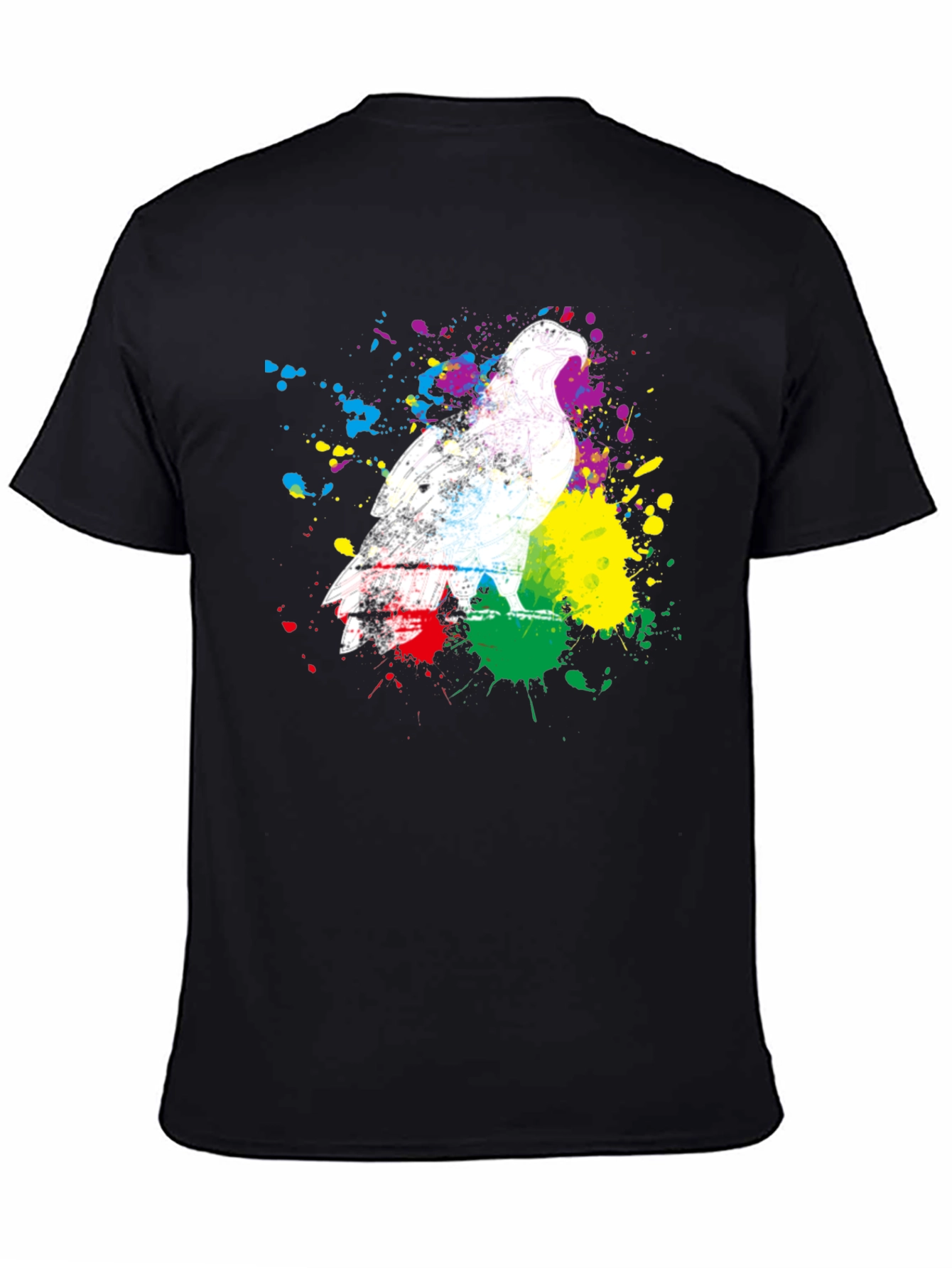 Eagle Splatter Print Black T-Shirt