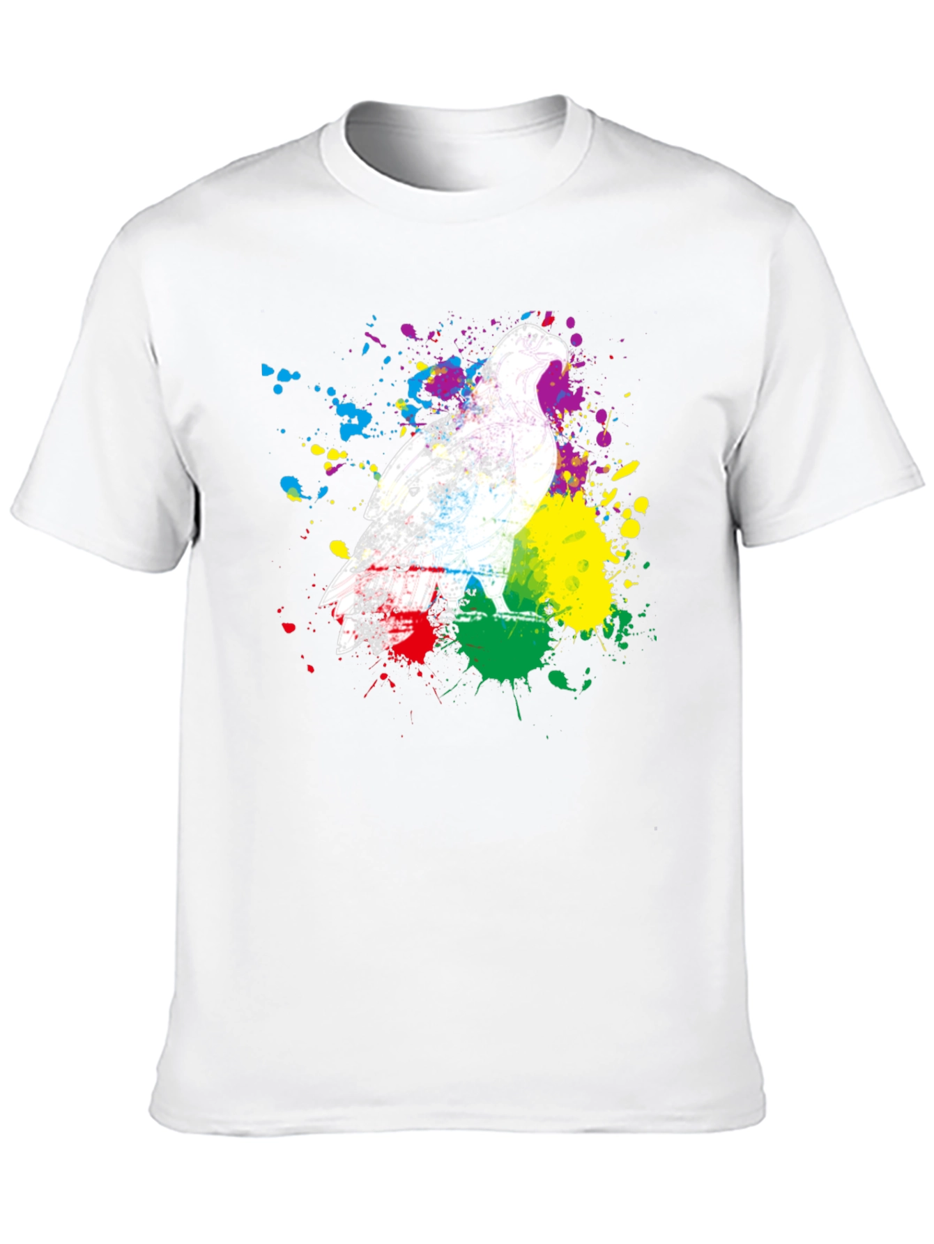 Eagle Splatter Print Black T-Shirt