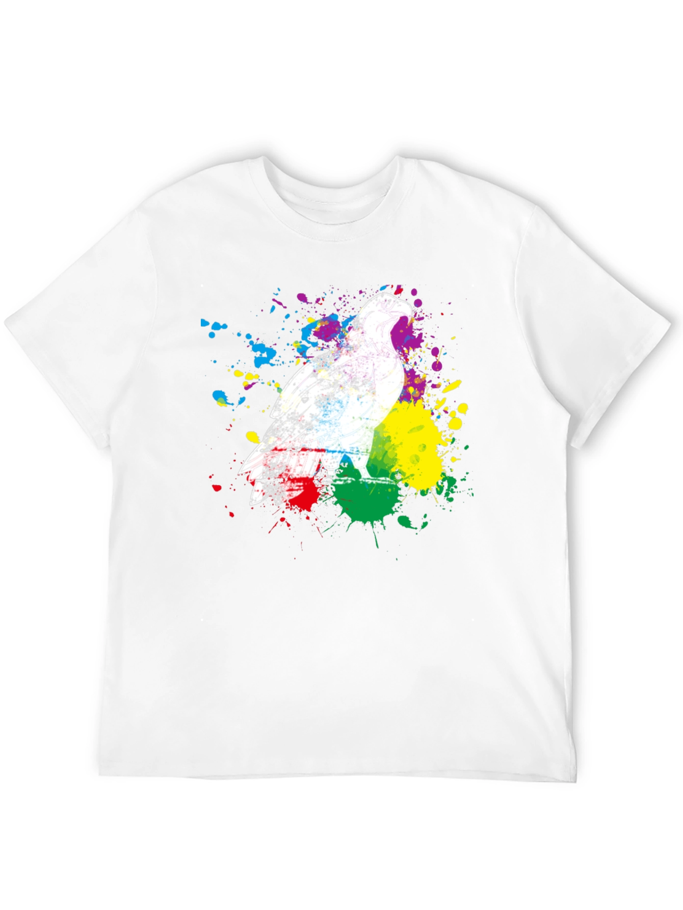 Eagle Splatter Print Black T-Shirt