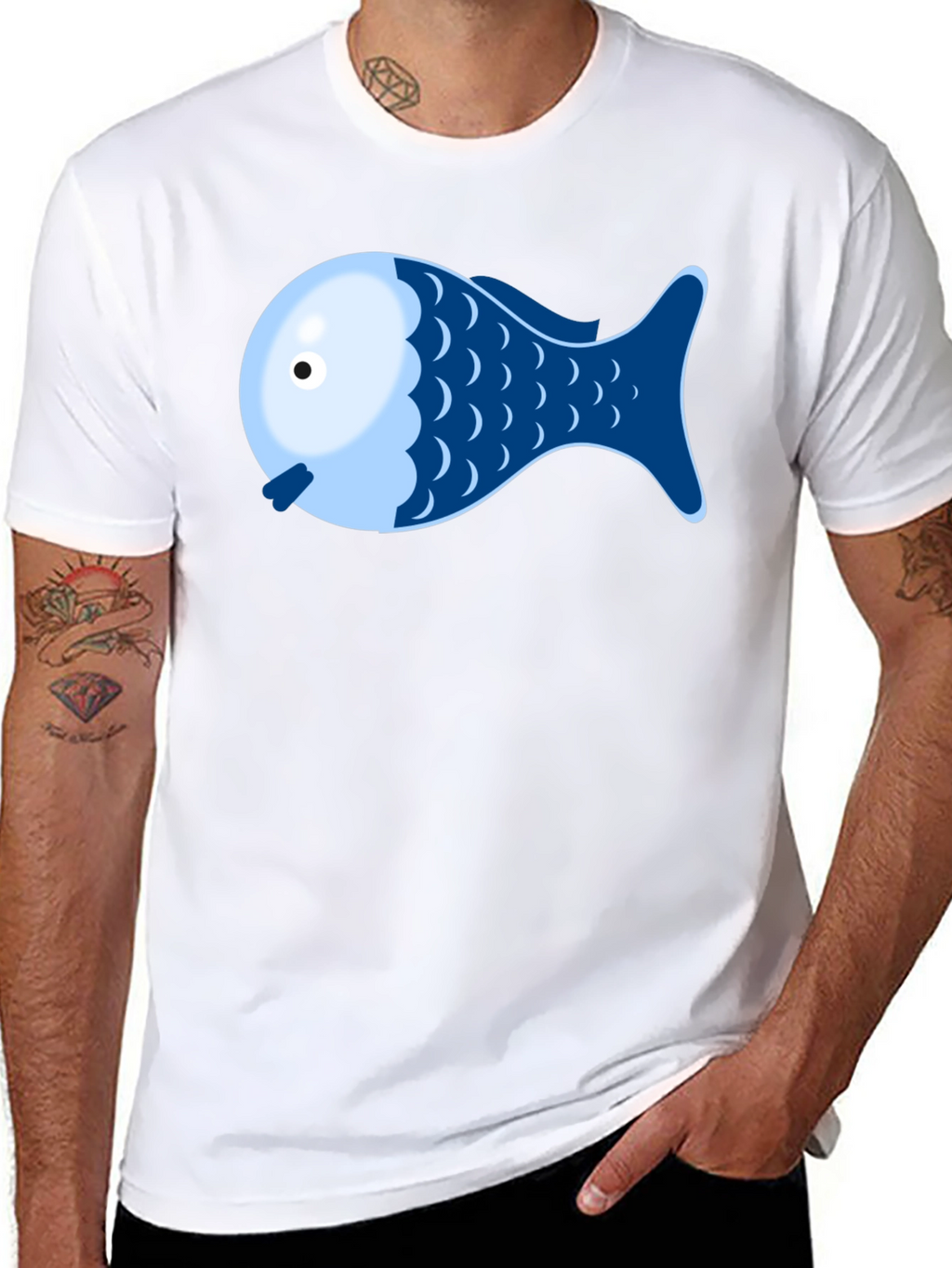 Fish Graphic Tee - Novelty Shirt