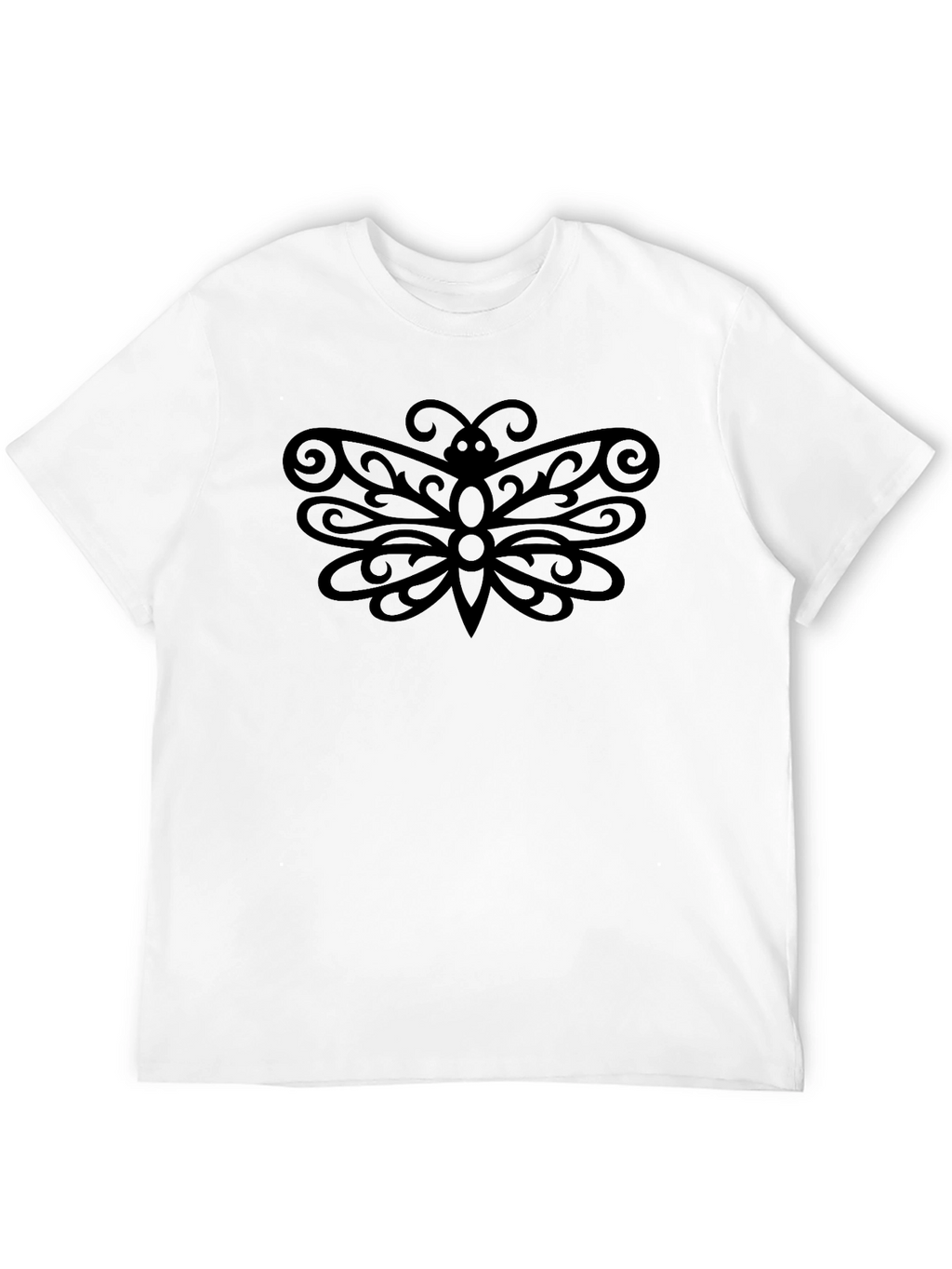 Elegant Butterfly Graphic Black T-Shirt