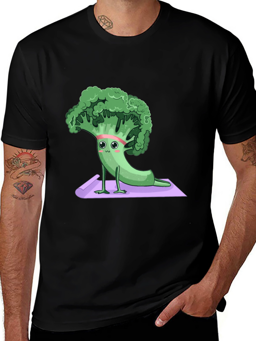 Yoga Broccoli Graphic Tee - Relax & Recharge