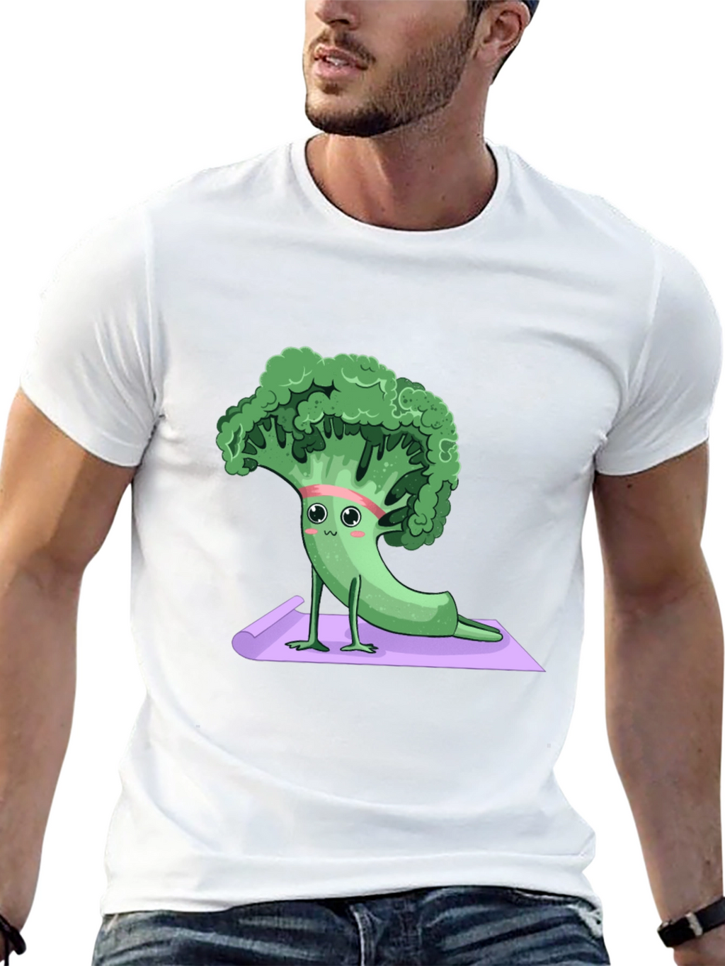 Yoga Broccoli Graphic Tee - Relax & Recharge