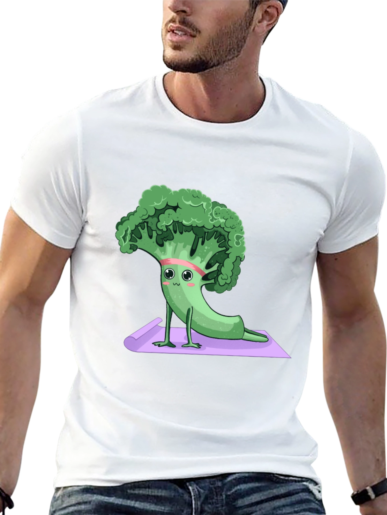 Yoga Broccoli Graphic Tee - Relax & Recharge