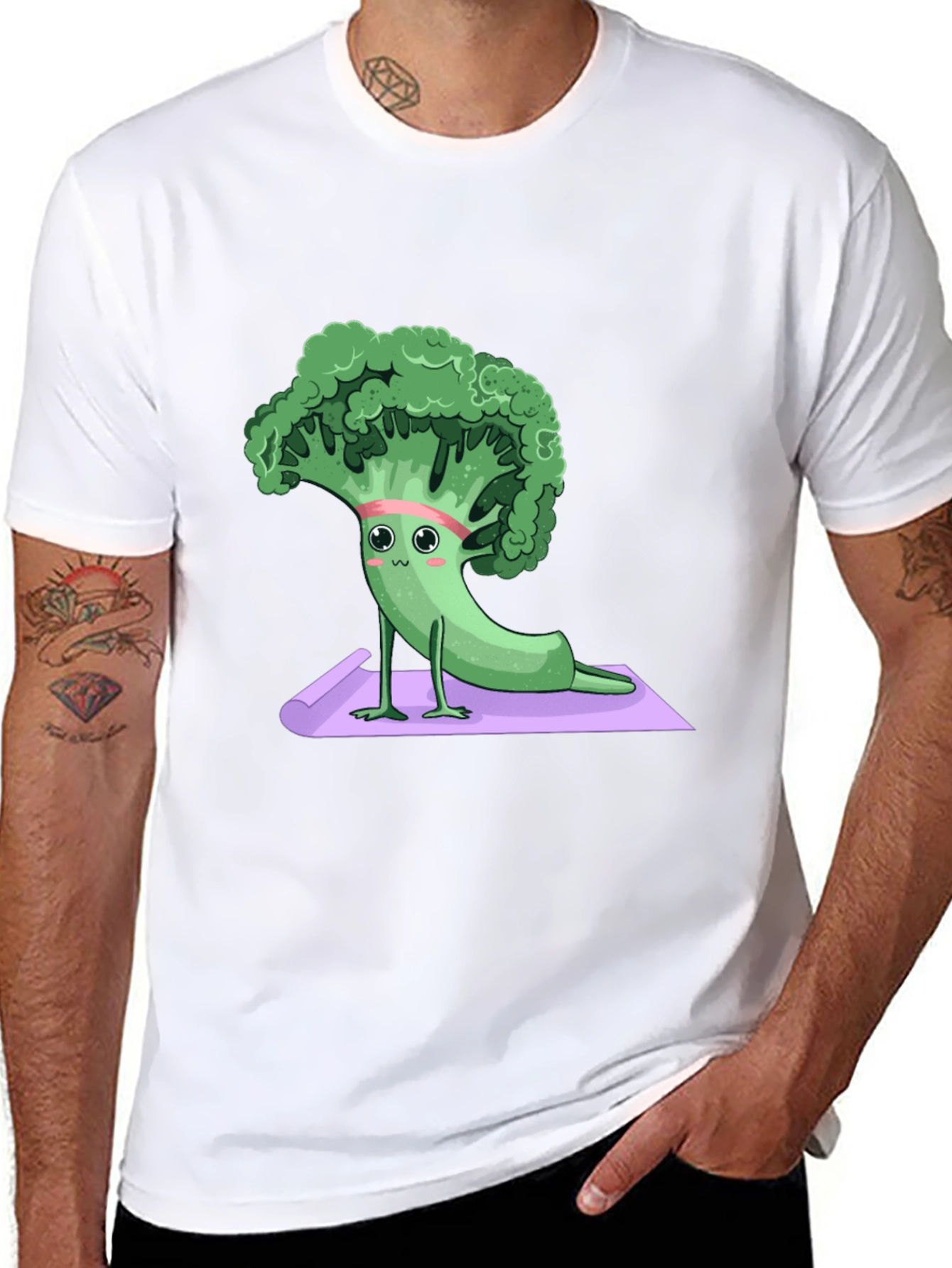 Yoga Broccoli Graphic Tee - Relax & Recharge