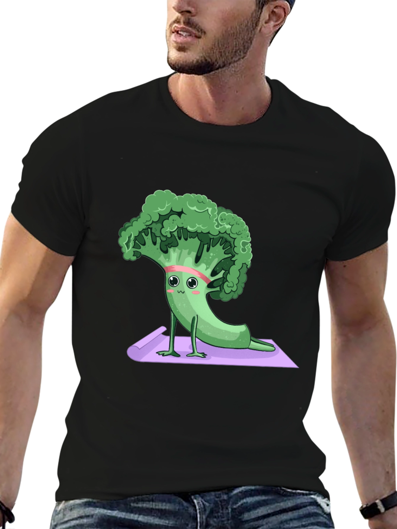 Yoga Broccoli Graphic Tee - Relax & Recharge