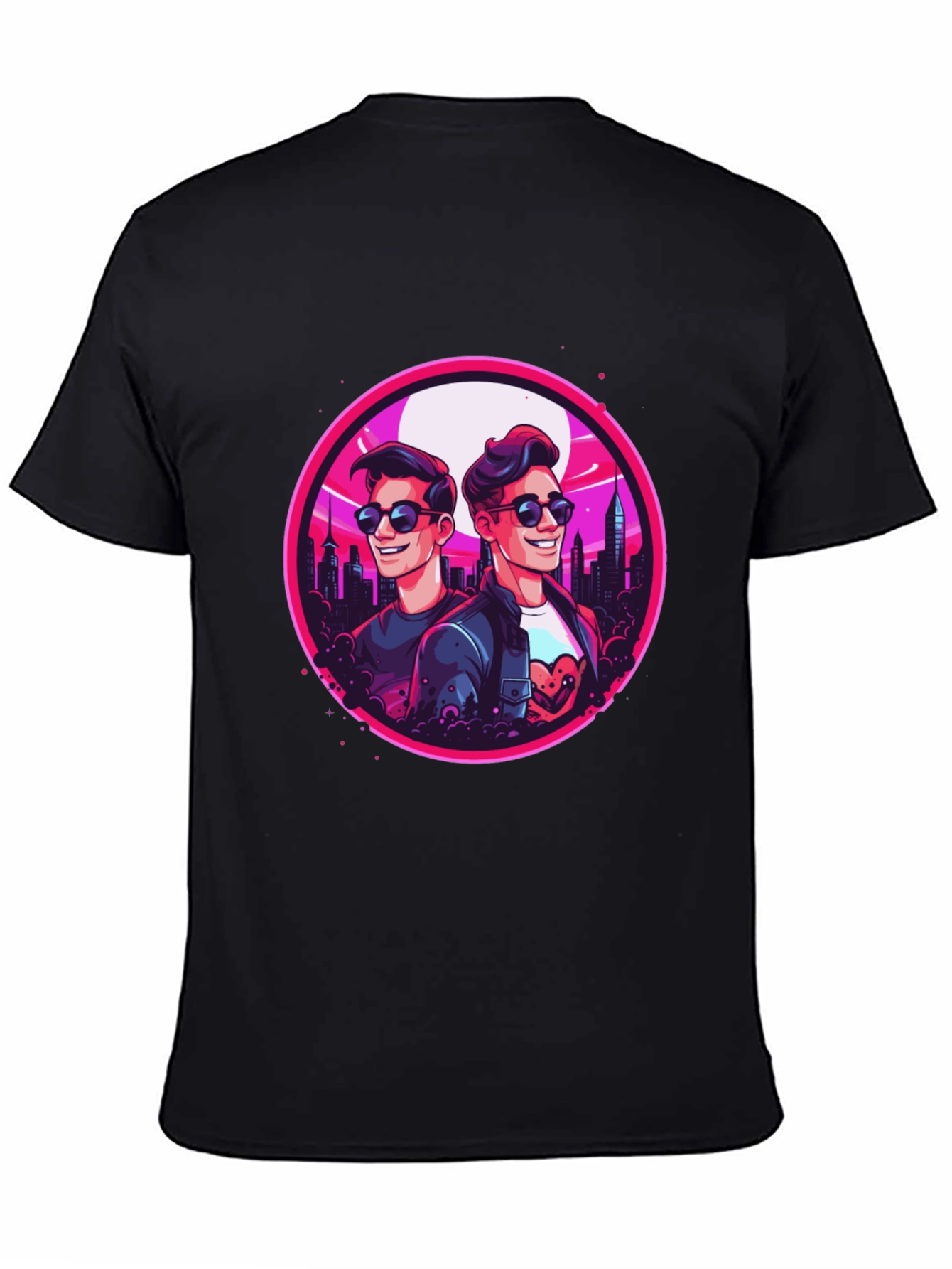 Retro Cityscape Cartoon Graphic T-Shirt