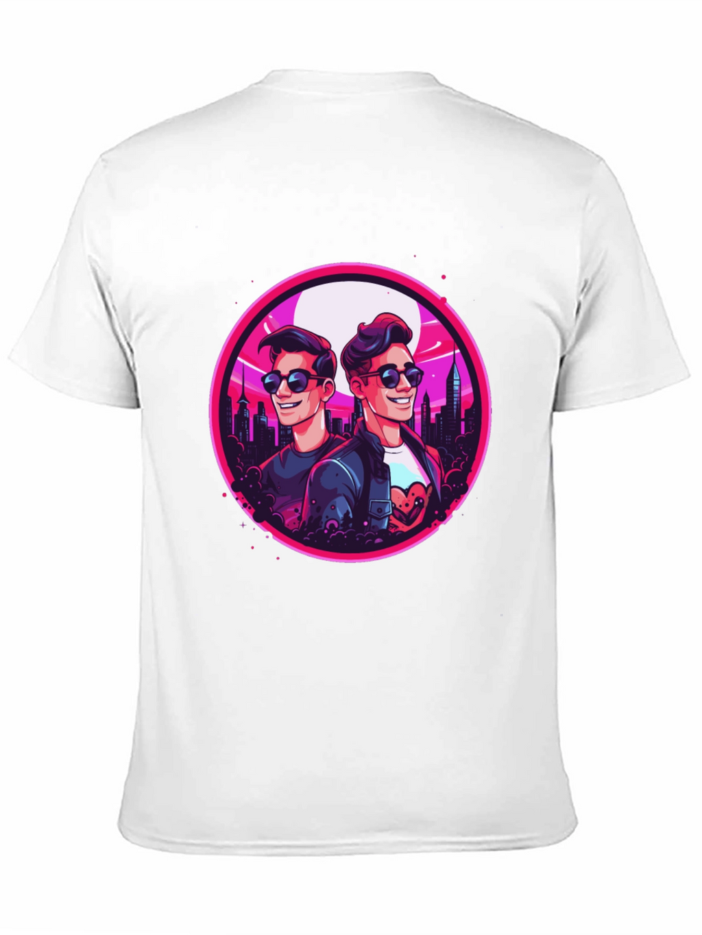 Retro Cityscape Cartoon Graphic T-Shirt