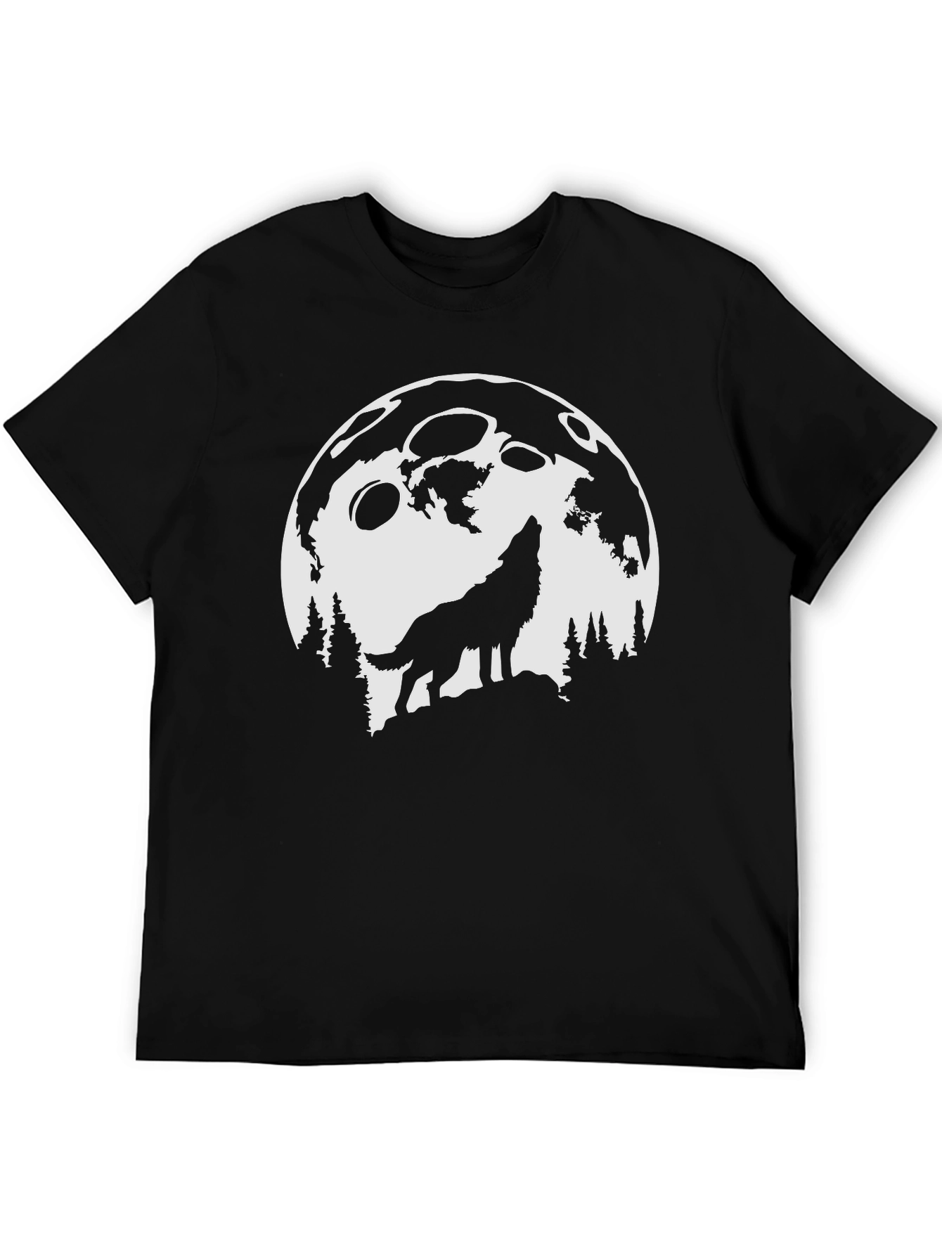 Wolf Moon Graphic Tee - Stylish Black T-Shirt