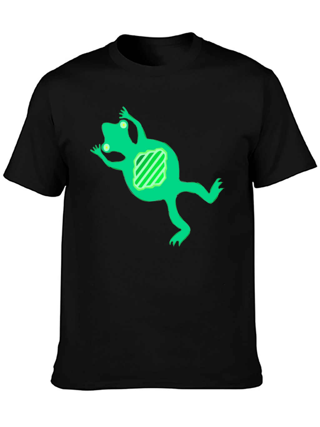 Frog Graphic Black T-Shirt - Novelty Design