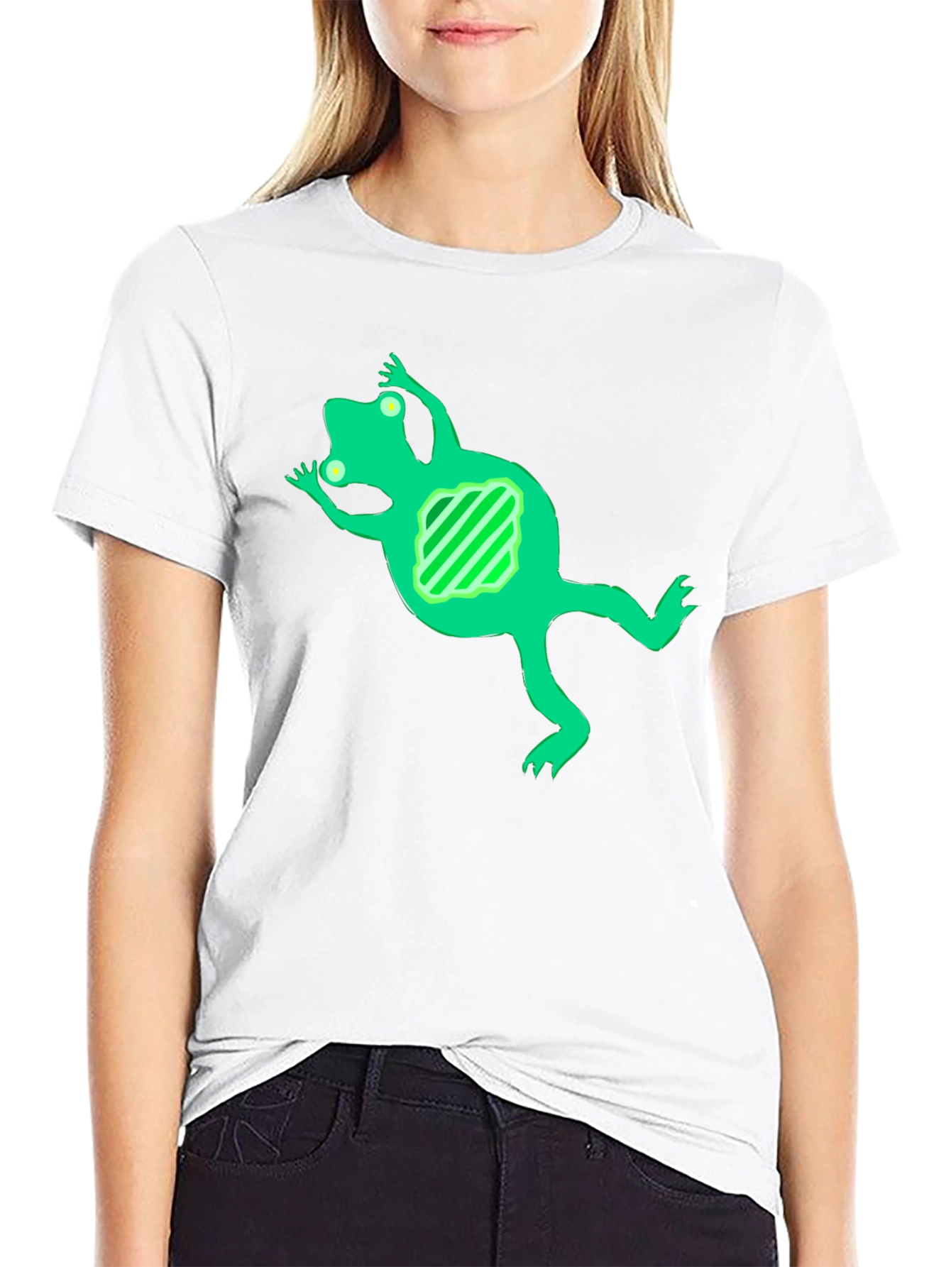 Frog Graphic Black T-Shirt - Novelty Design