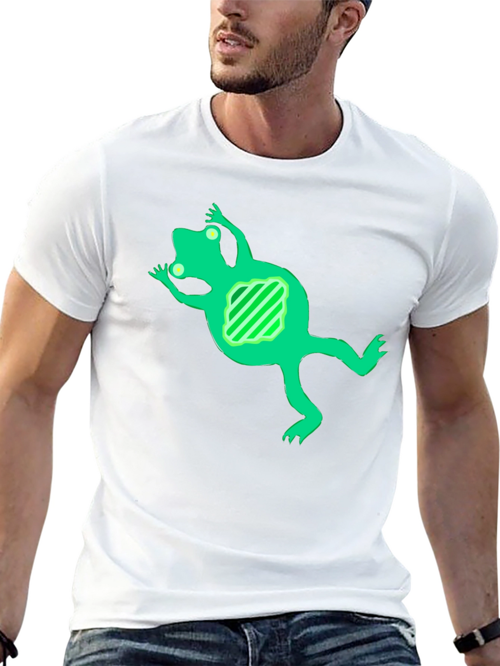 Frog Graphic Black T-Shirt - Novelty Design
