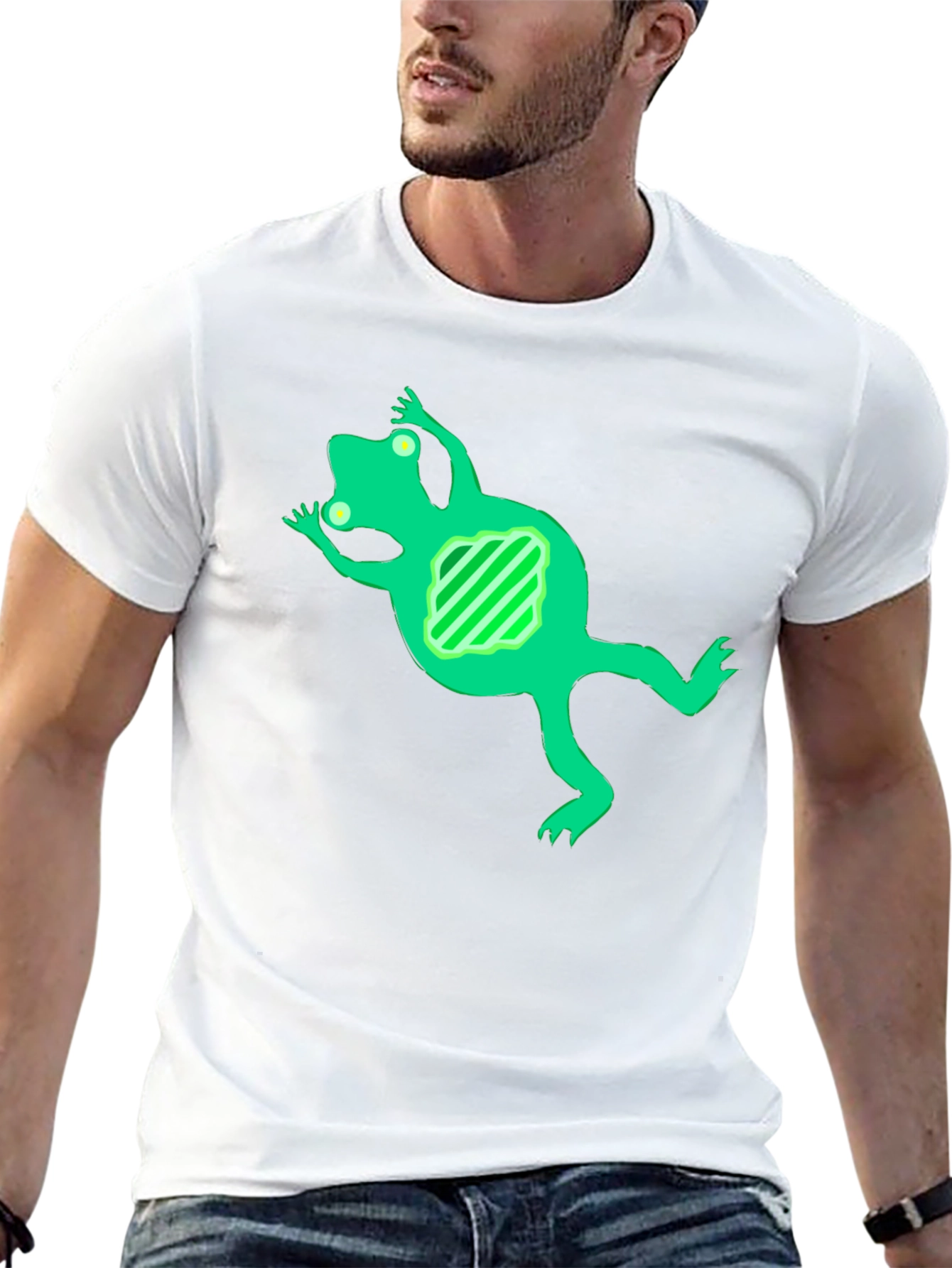 Frog Graphic Black T-Shirt - Novelty Design