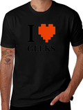I Heart Geeks Graphic Tee - Pixelated Heart T-Shirt