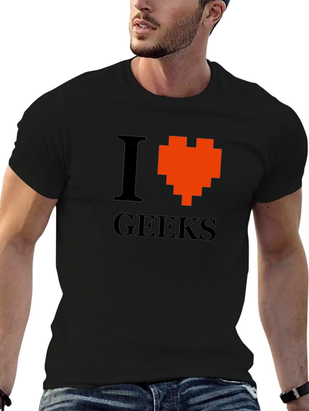 I Heart Geeks Graphic Tee - Pixelated Heart T-Shirt