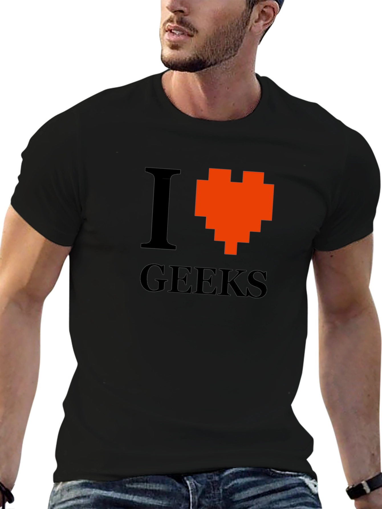 I Heart Geeks Graphic Tee - Pixelated Heart T-Shirt