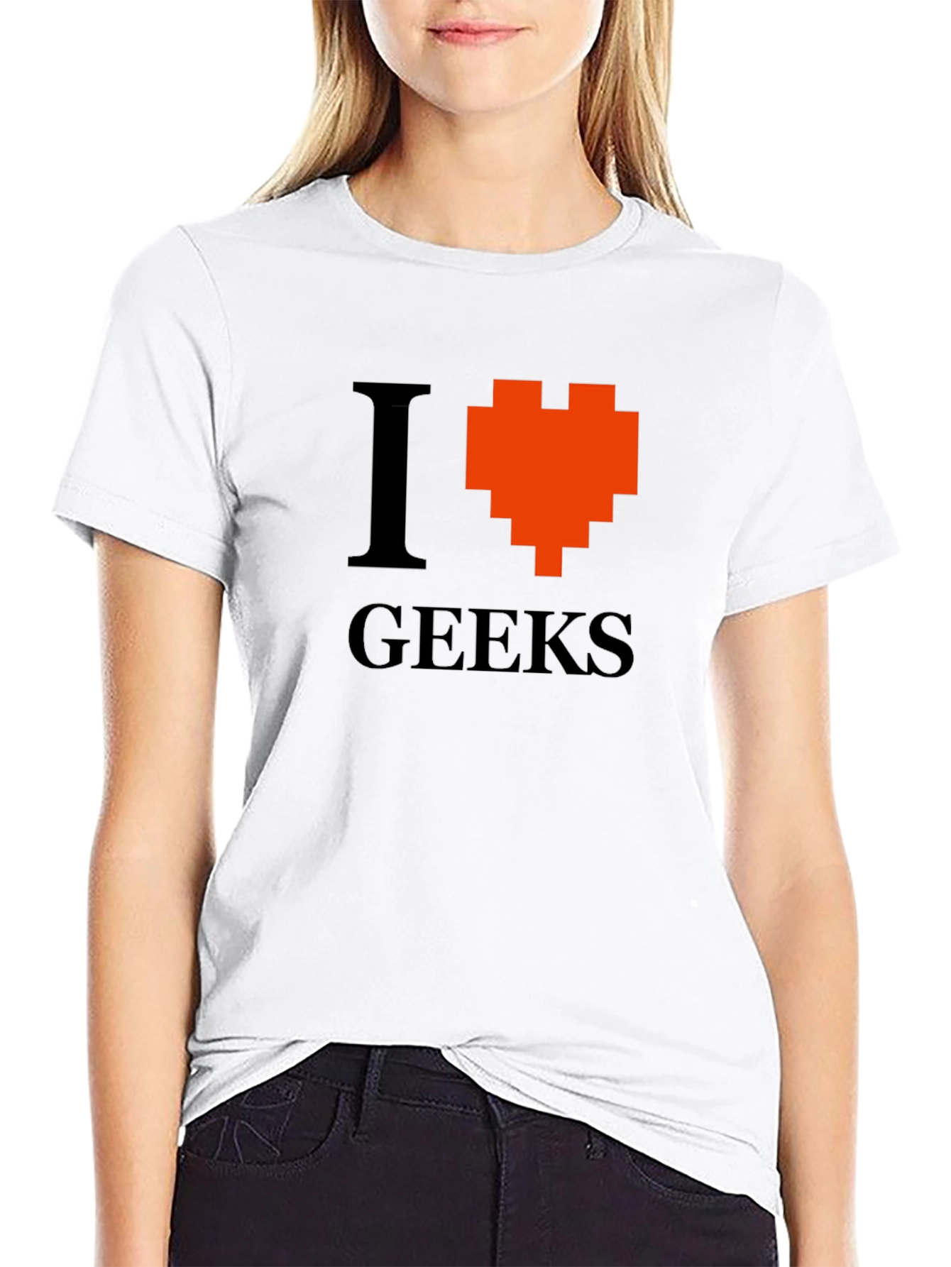 I Heart Geeks Graphic Tee - Pixelated Heart T-Shirt
