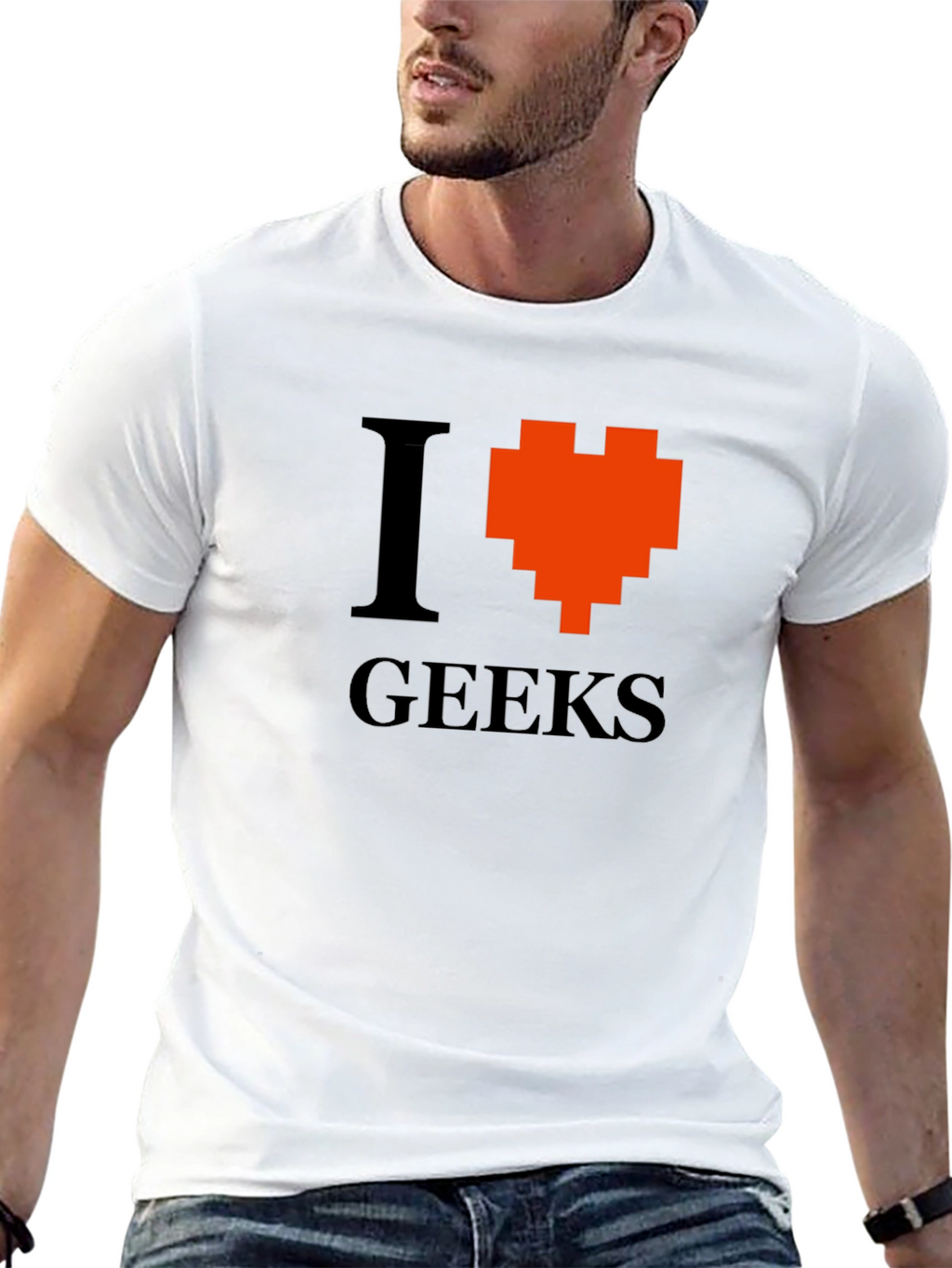 I Heart Geeks Graphic Tee - Pixelated Heart T-Shirt