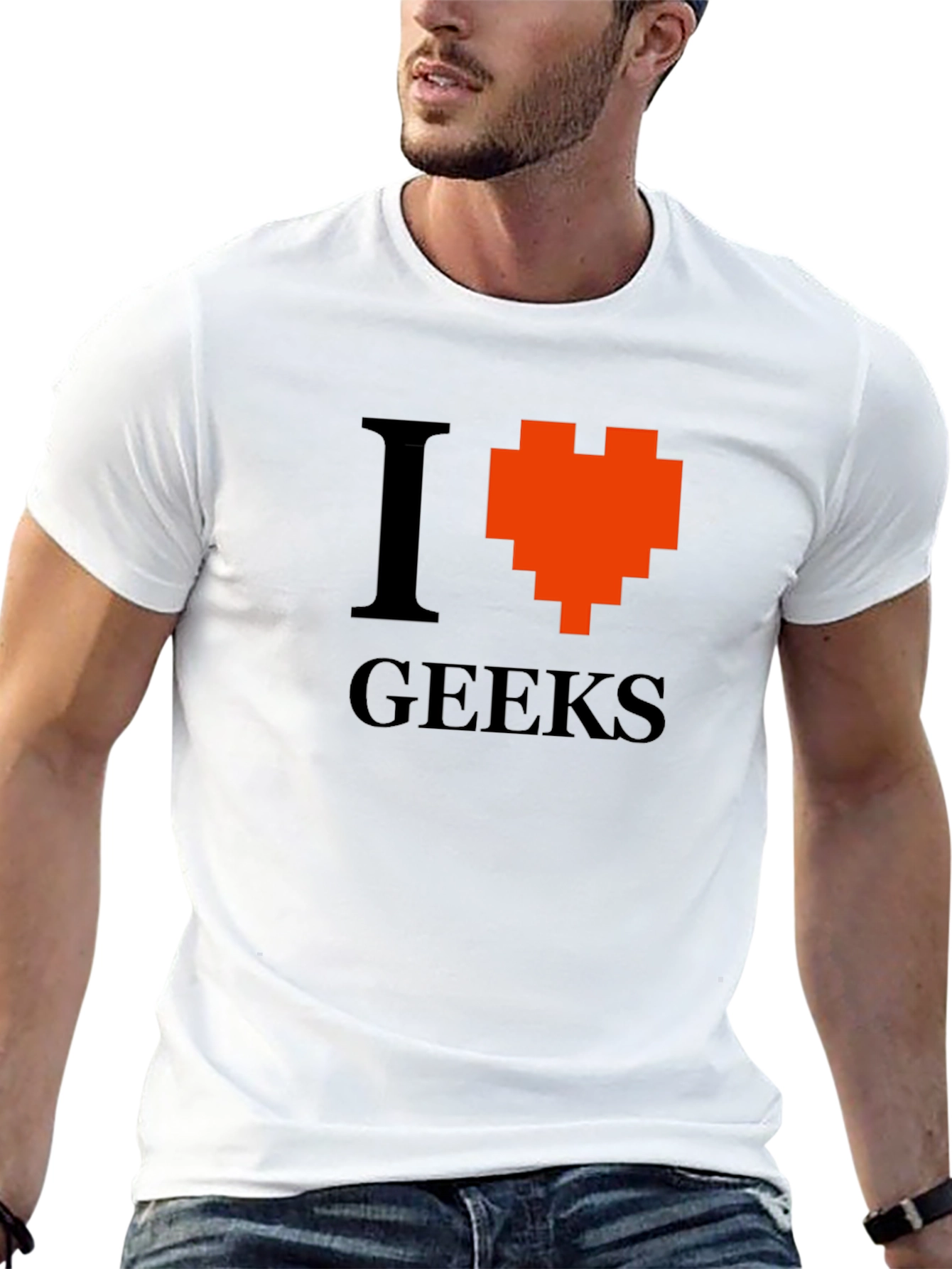 I Heart Geeks Graphic Tee - Pixelated Heart T-Shirt