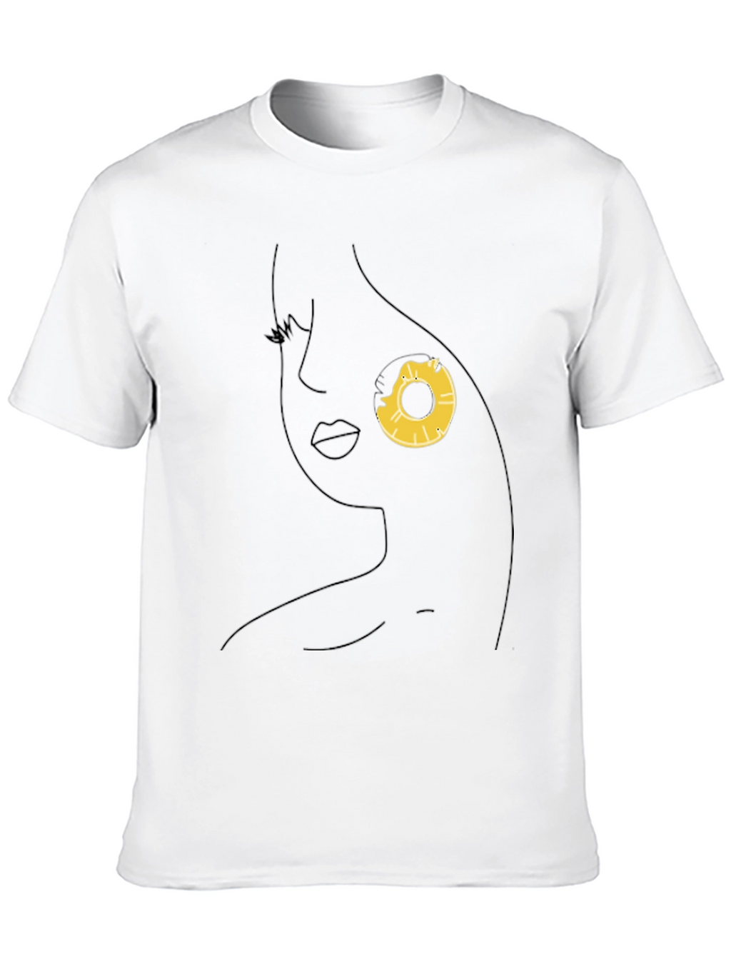Minimalist Woman Face Donut T-Shirt