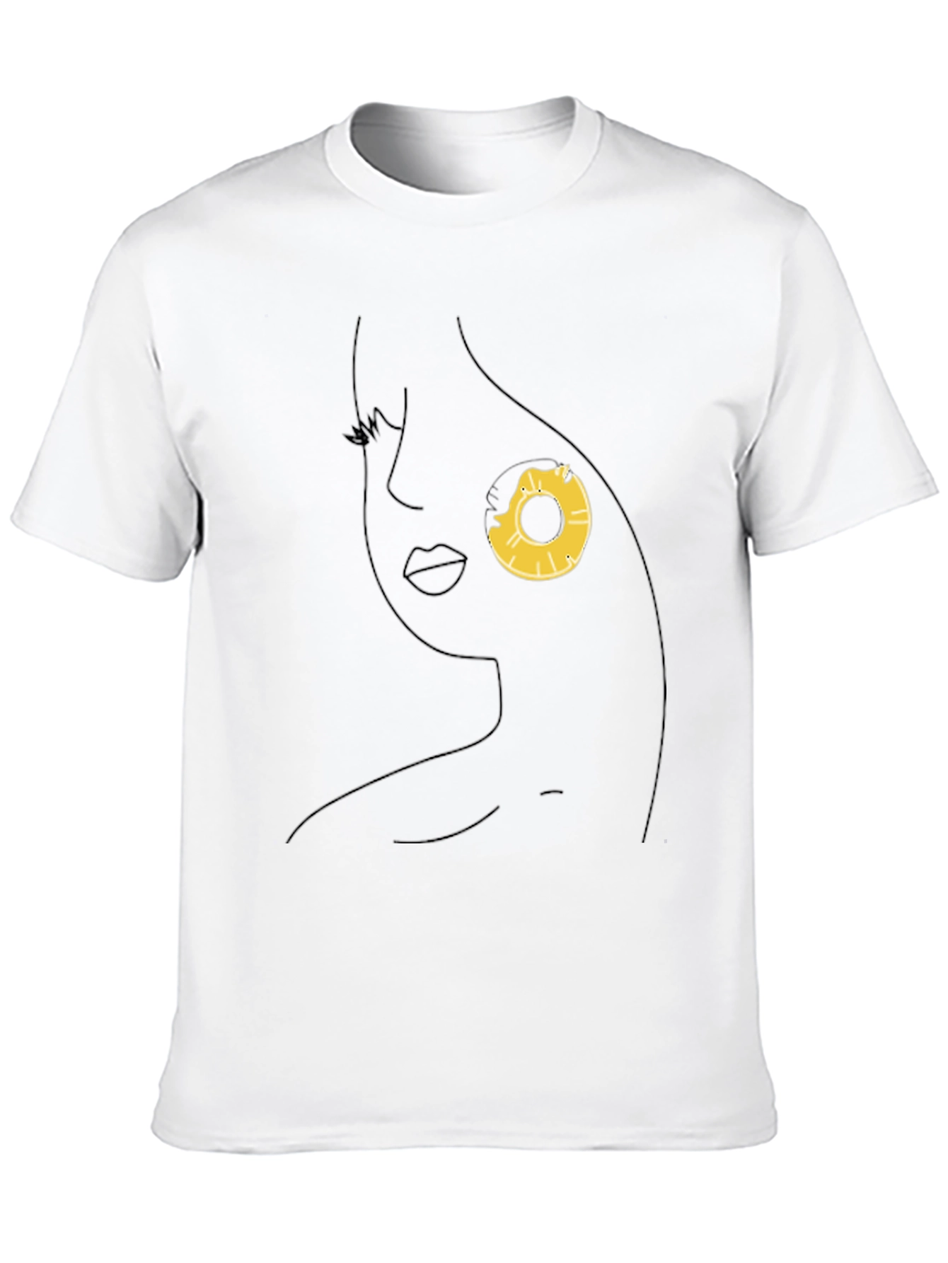 Minimalist Woman Face Donut T-Shirt