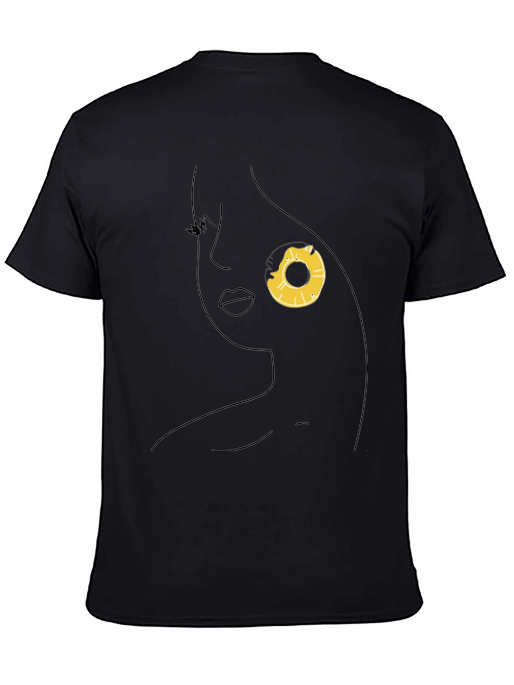 Minimalist Woman Face Donut T-Shirt