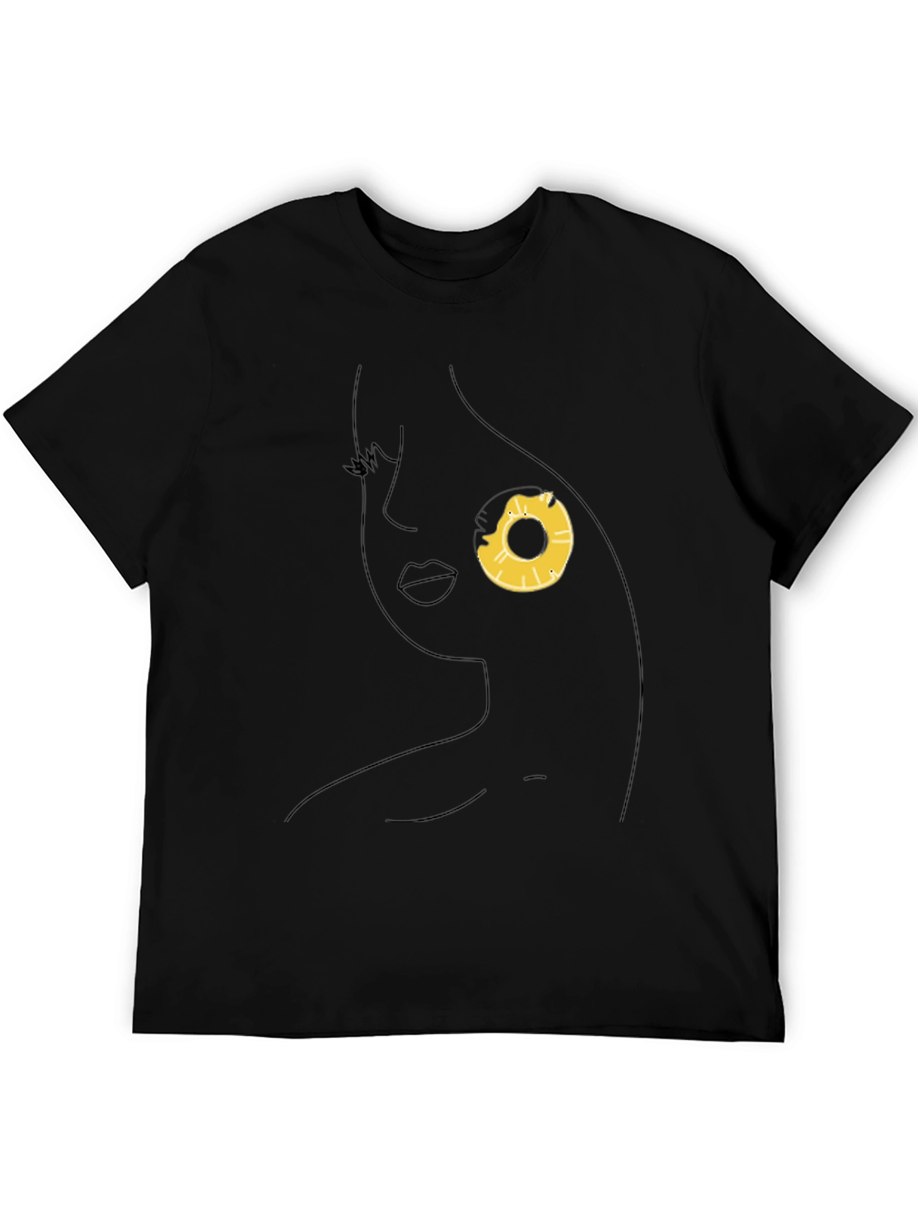 Minimalist Woman Face Donut T-Shirt