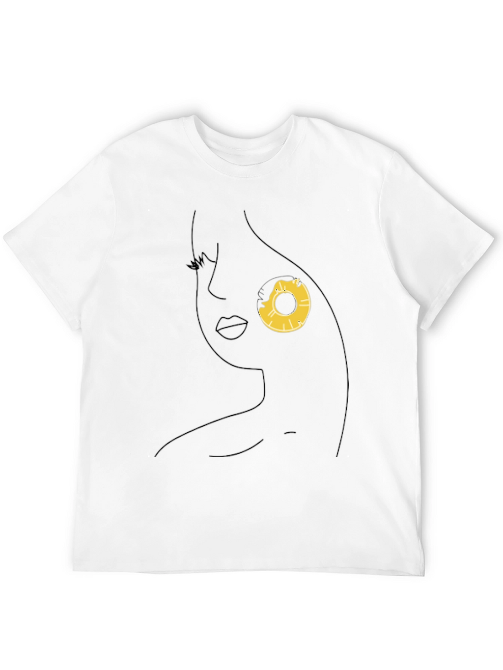 Minimalist Woman Face Donut T-Shirt