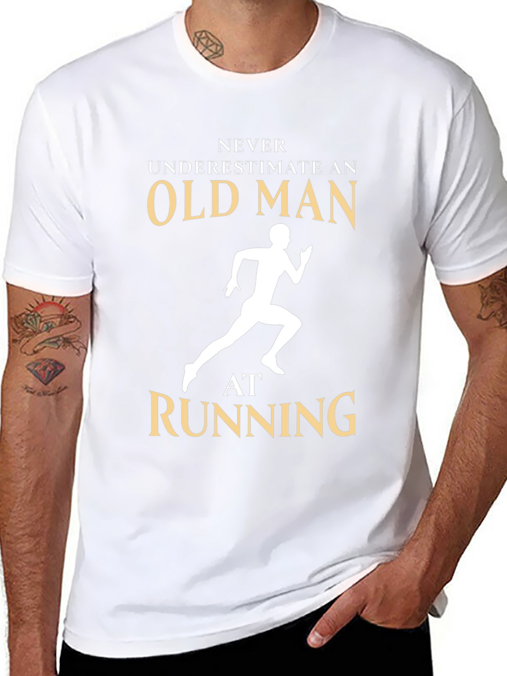 Never Underestimate an Old Man Running T-Shirt