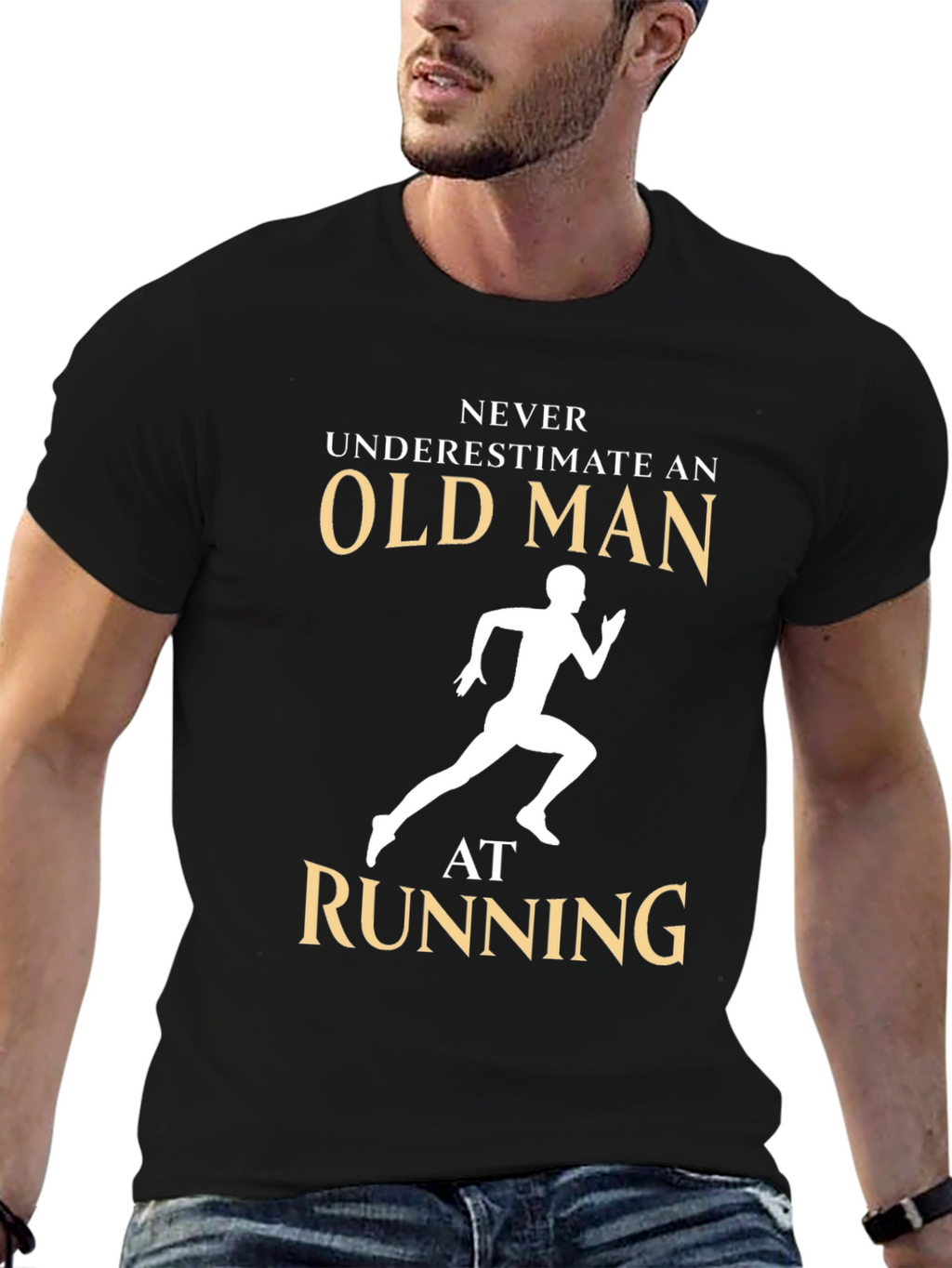 Never Underestimate an Old Man Running T-Shirt