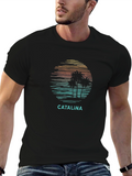 Catalina Palm Tree Sunset Graphic Tee - Black